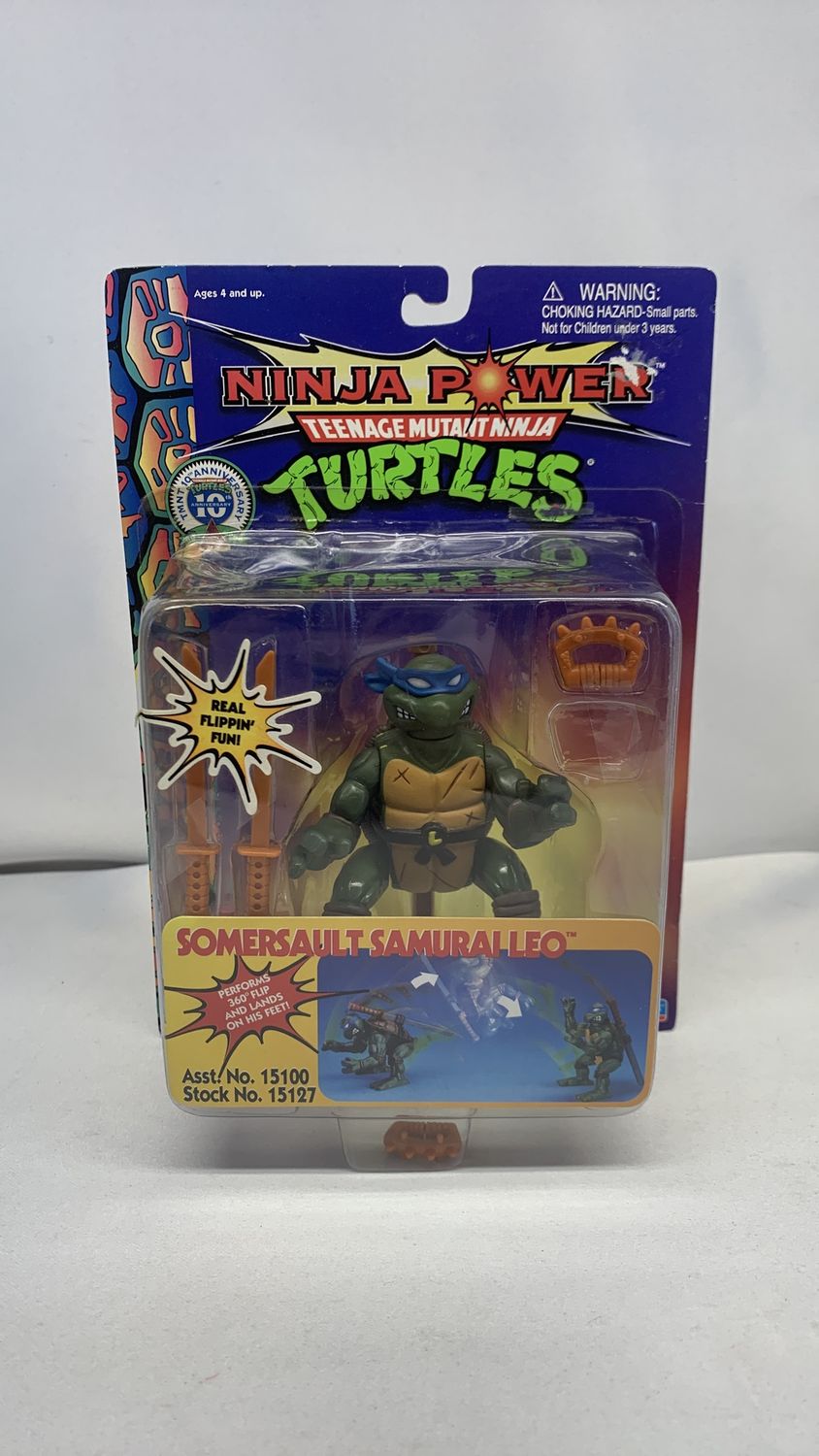Playmates Teenage Mutant Ninja Turtles Ninja Power Somersault Samurai Leo Vintage Figure 1996