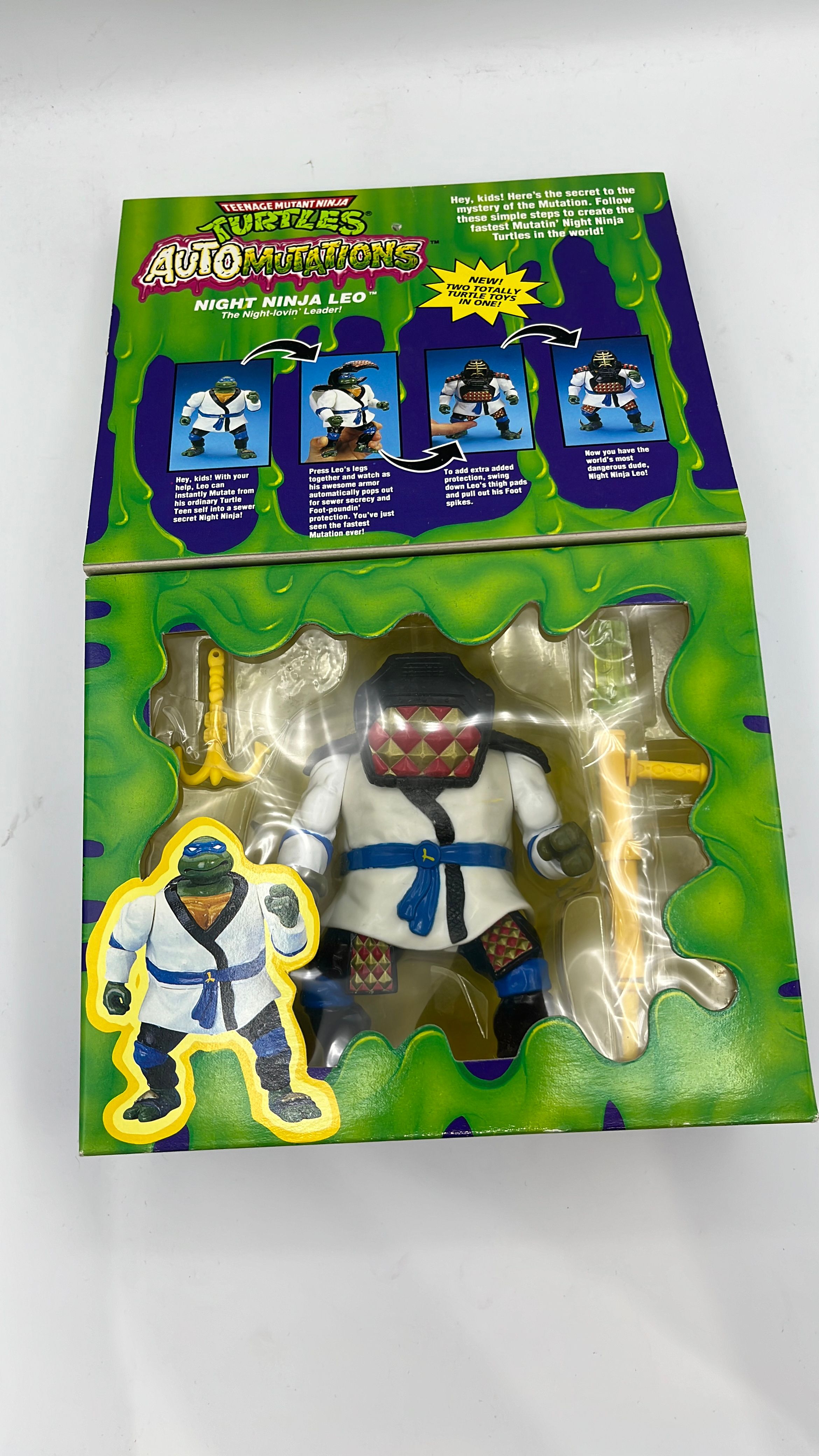 Playmates TMNT Figure AutoMutations Night Ninja Leo Vintage 1993 view 2