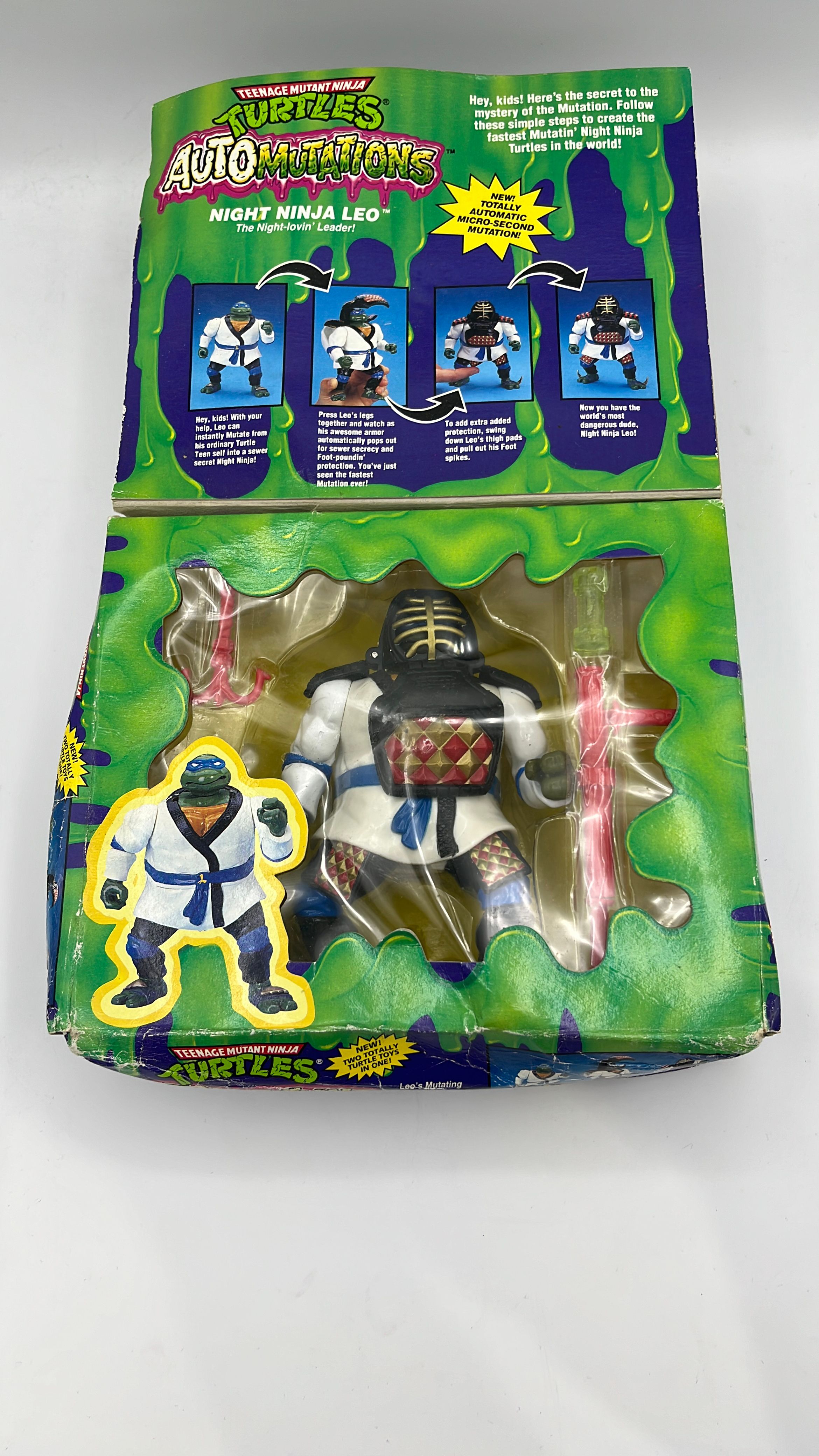 Playmates TMNT Figure AutoMutations Night Ninja Leo Vintage (1993) Damaged view 2