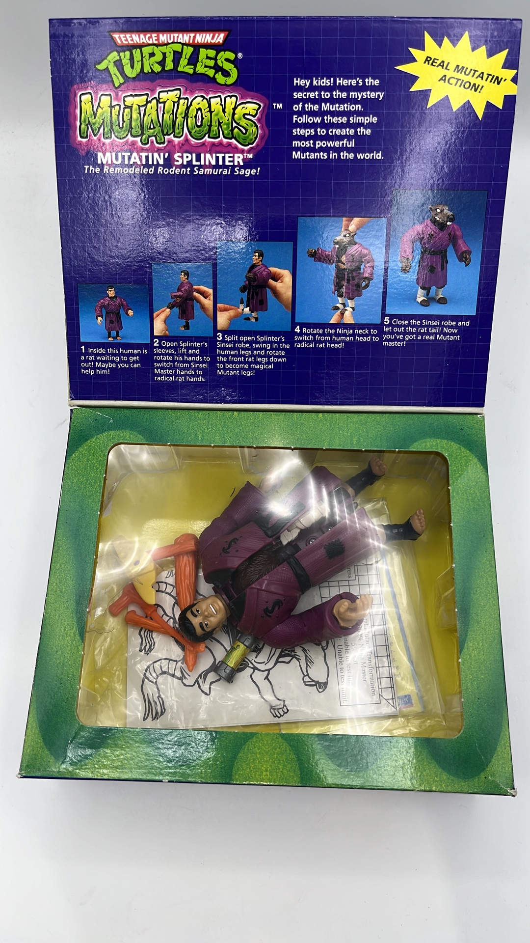 Playmates TMNT Mutations Mutatin’ Splinter Vintage Figure 1992 (used)