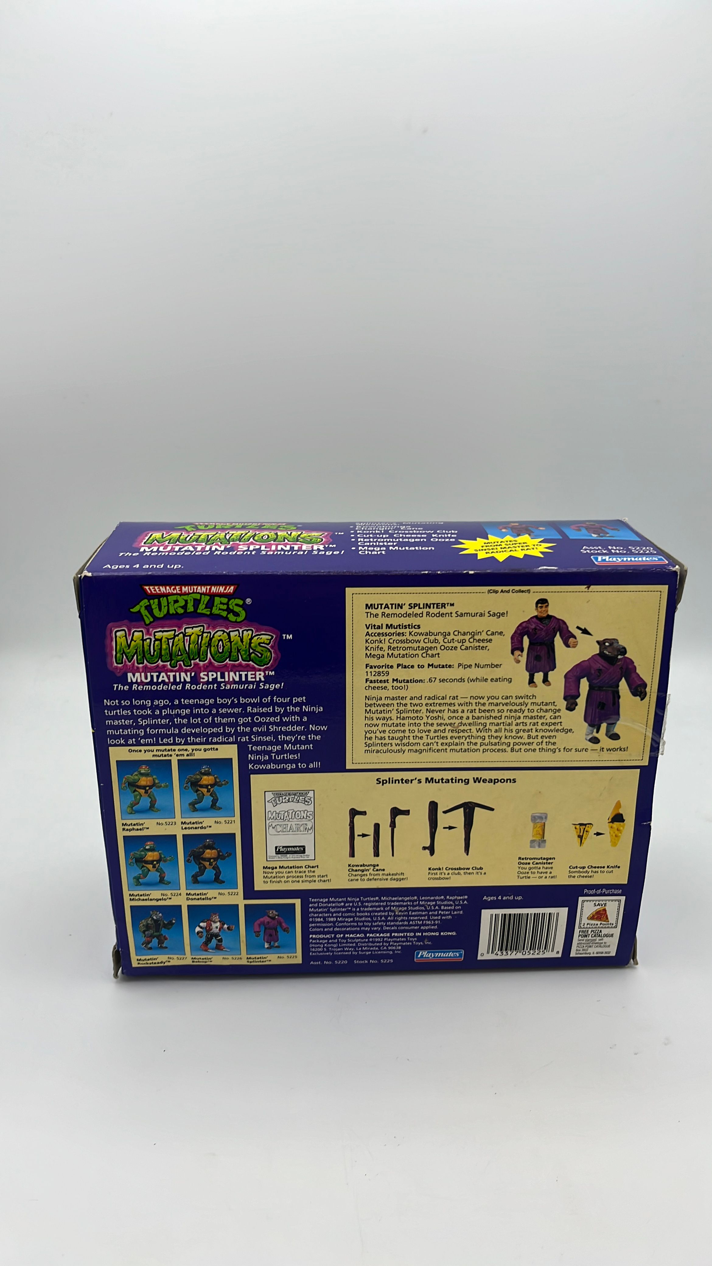 Playmates TMNT Mutations Mutatin’ Splinter Vintage Figure 1992 (used) view 2