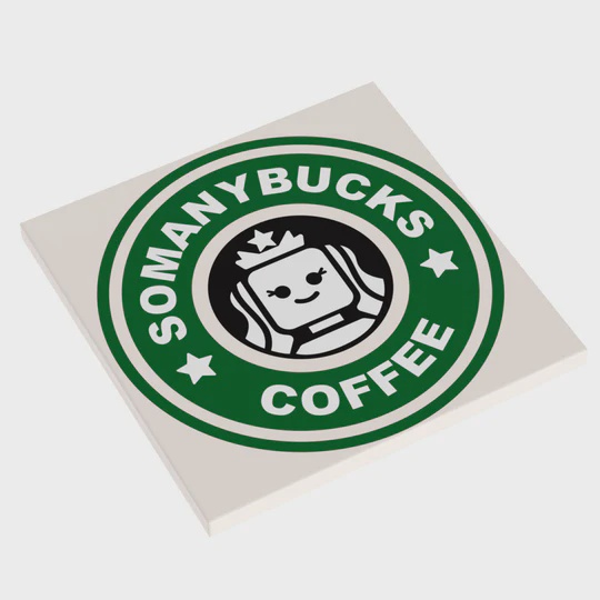 B3 Big Somanybucks Coffee Sign Custom Lego