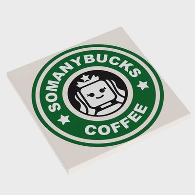 B3 Big Somanybucks Coffee Sign Custom Lego