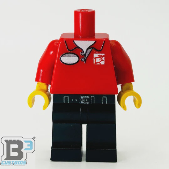 B3 Brick-Fil-A Employee Minifigure Body Custom Lego