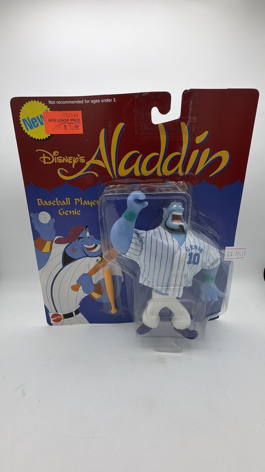 Vintage Mattel Disney The Genie from Aladdin Baseball Player Figure Robin Williams