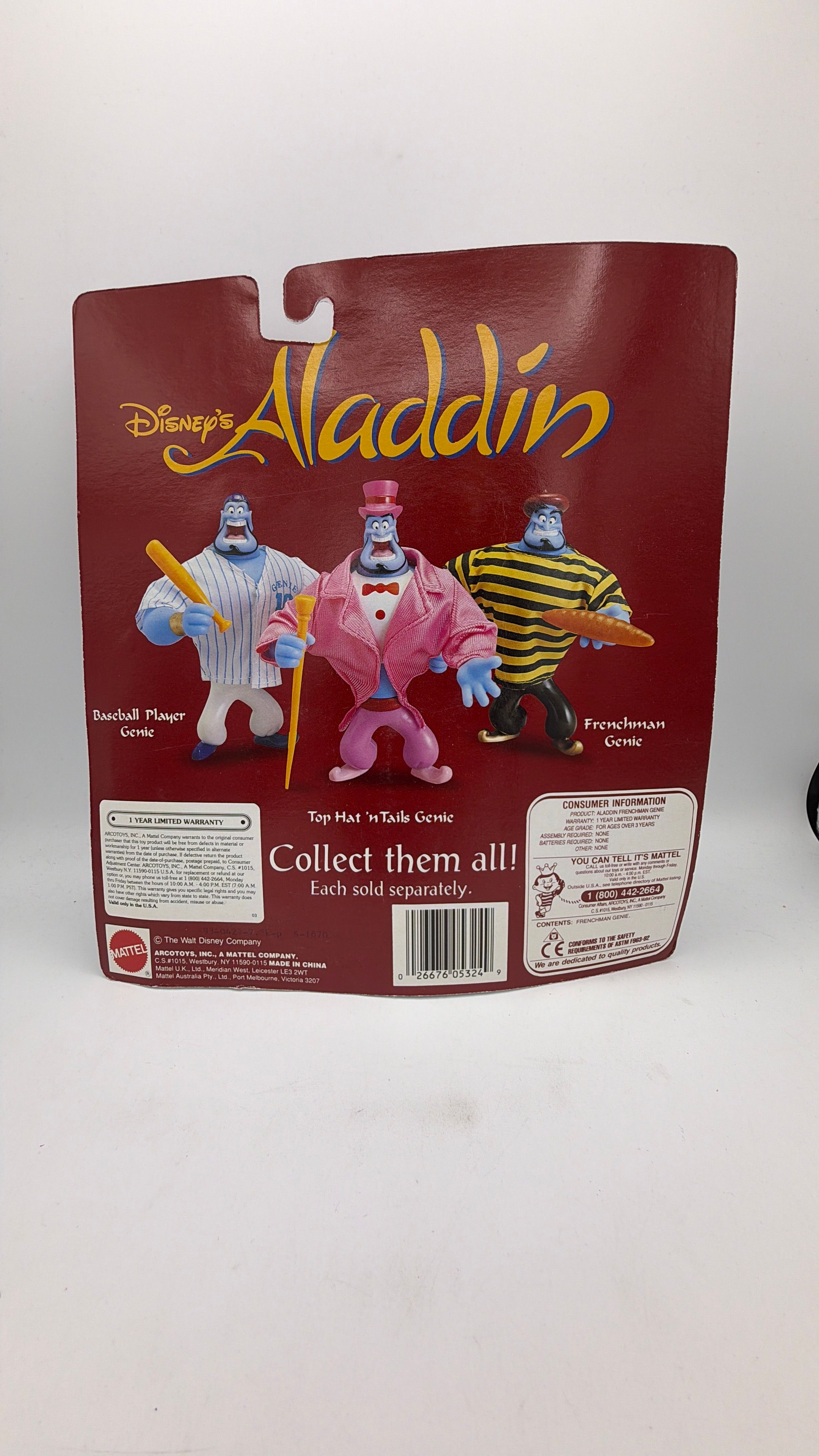 Vintage Mattel Disney The Genie From Aladdin Frenchman Genie Figure view 2
