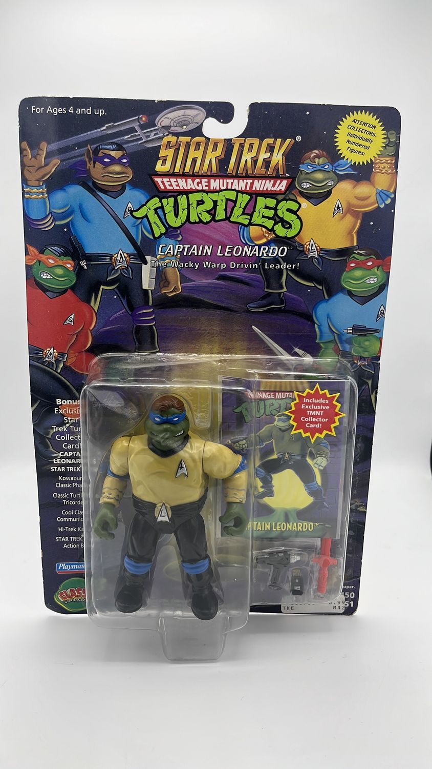 Playmates TMNT Star Trek Captain Leonardo Vintage Figure 1994