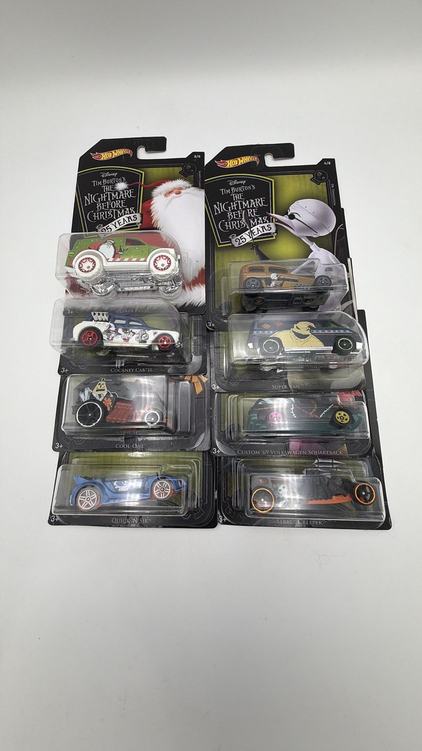 Mattel Hot Wheels Disney The Nightmare Before Christmas 25 Years (Lot of 8)