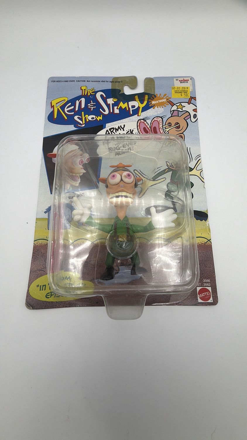 Mattel 1993 Ren and Stimpy Figure Army Ren Hoëk