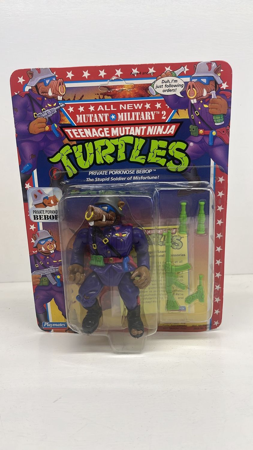 Playmates Teenage Mutant Ninja Turtles Private Porknose Bebop Vintage Figure 1992