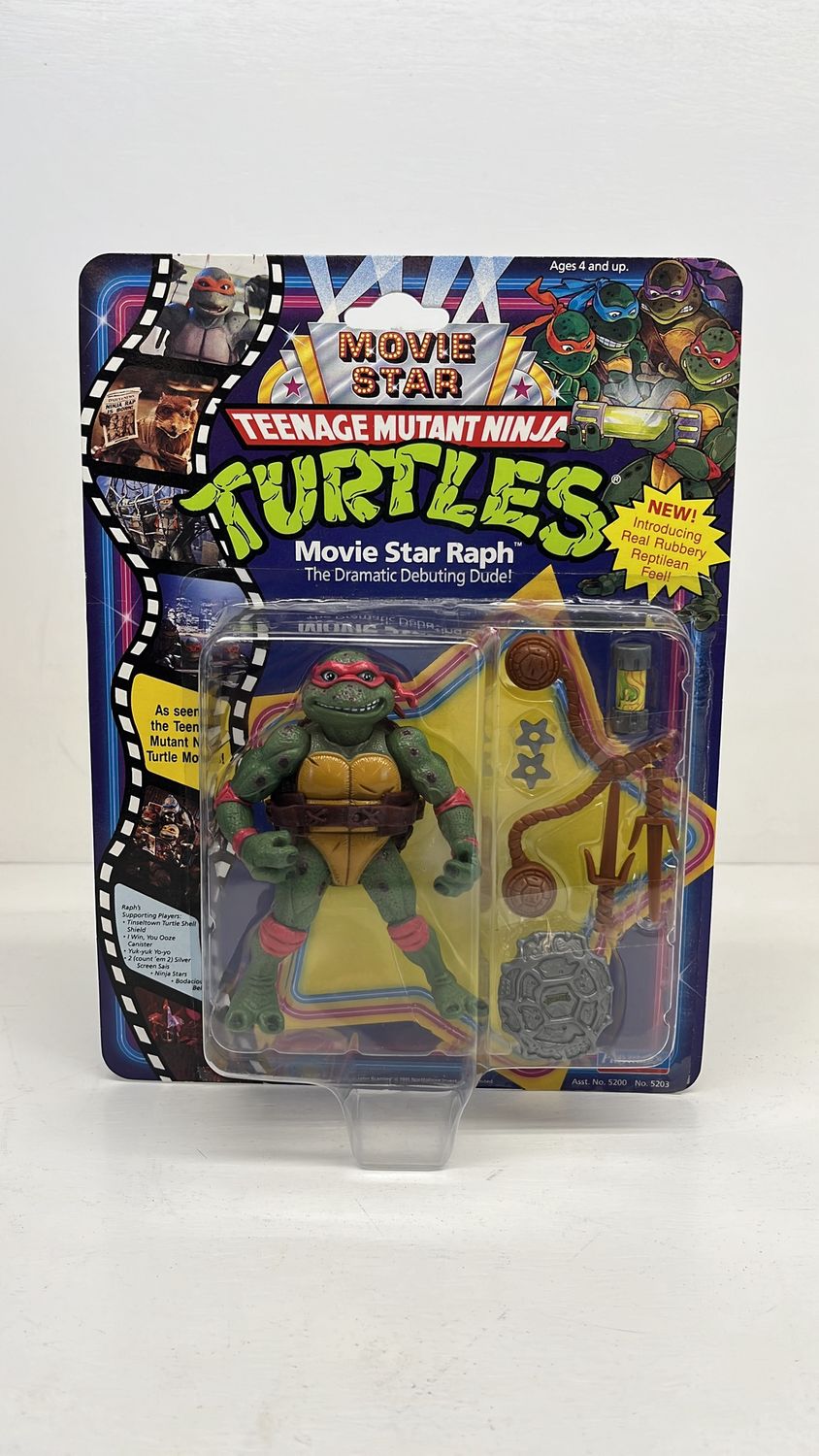 Playmates Teenage Mutant Ninja Turtles Movie Stars Raph Vintage Figure 1991