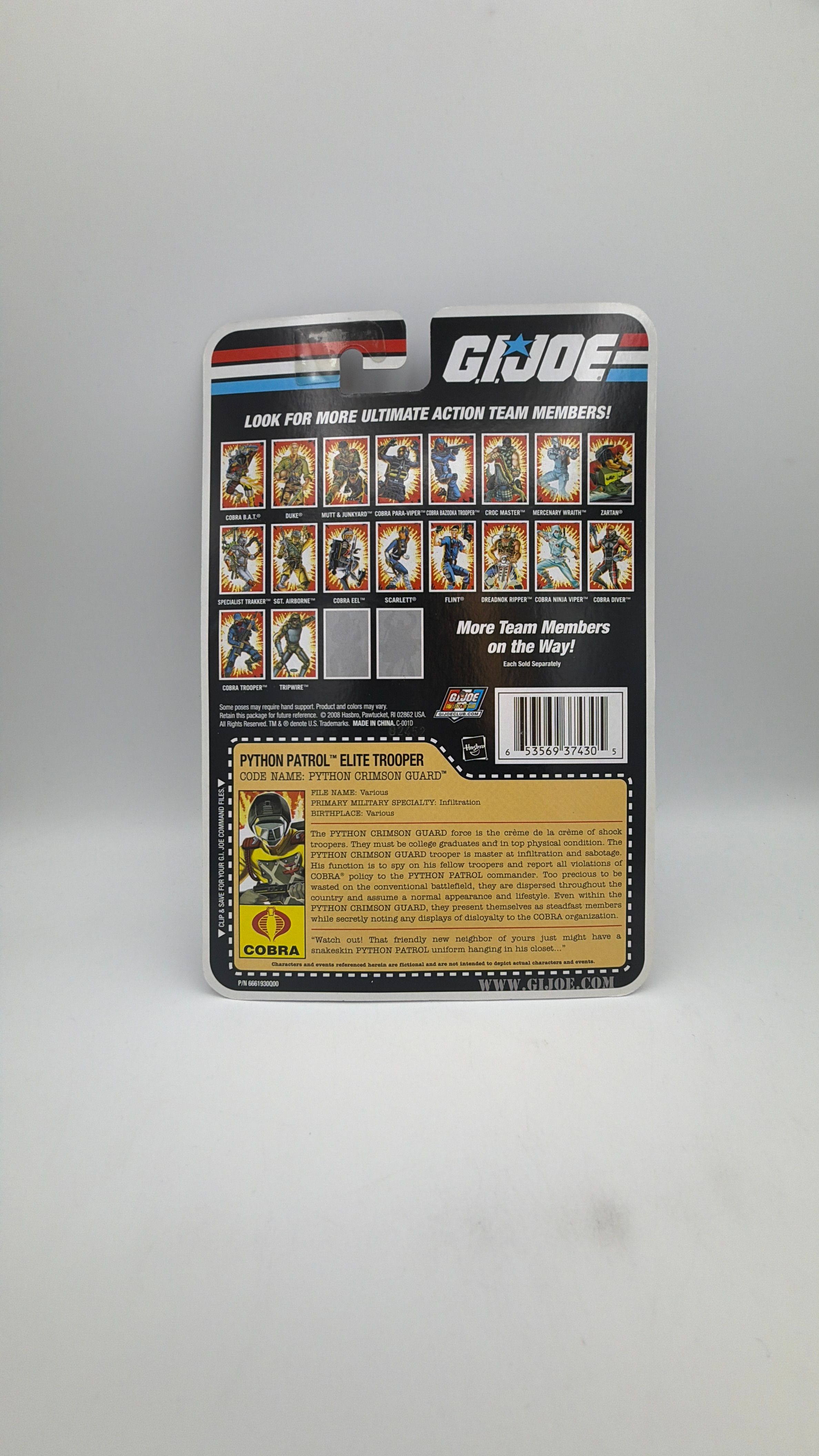 Hasbro GI Joe Python Patrol Elite Trooper Code Name: Python Crimson Guard Figure 2008 view 2