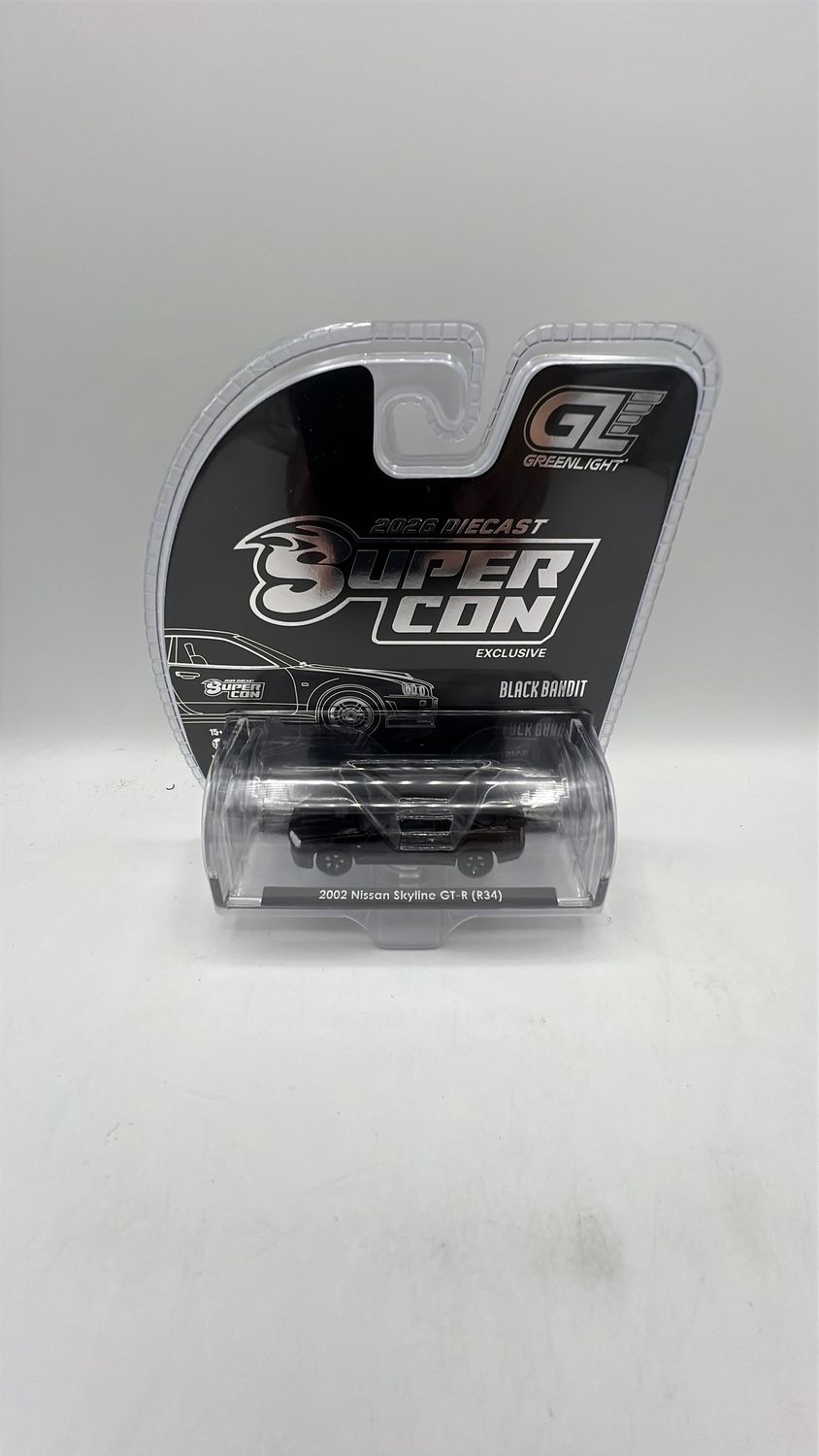 Greenlight Black Bandit 2026 Supercon Exclusive 2002 Nissan Skyline GT-R (R34)