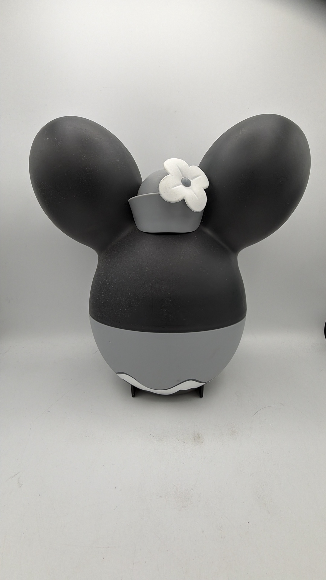 Disney Parks Steamboat Willie Popcorn Bucket Black White Grey