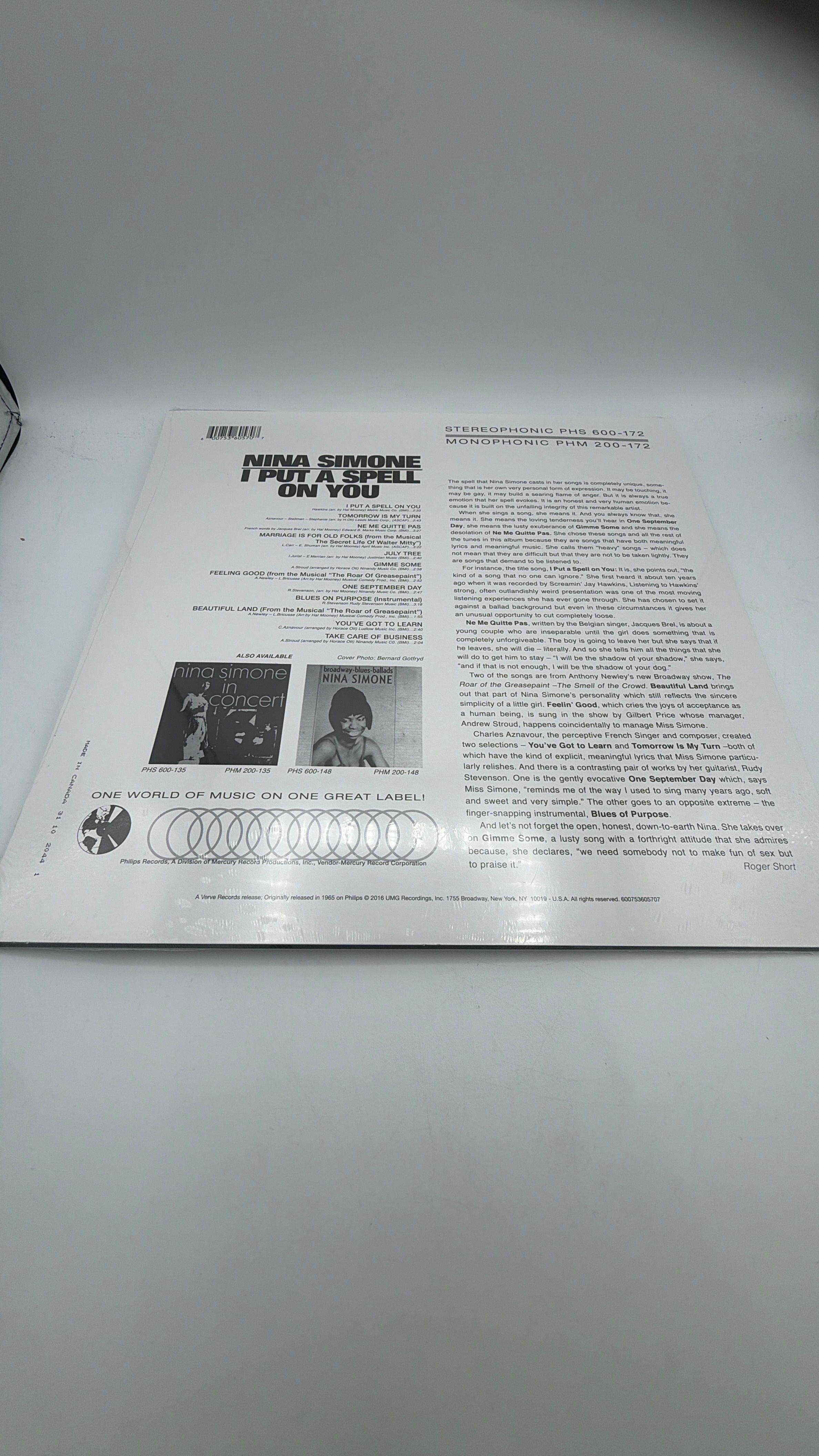 Vinyl Record | Nina Simone - I Put A Spell On You view 2