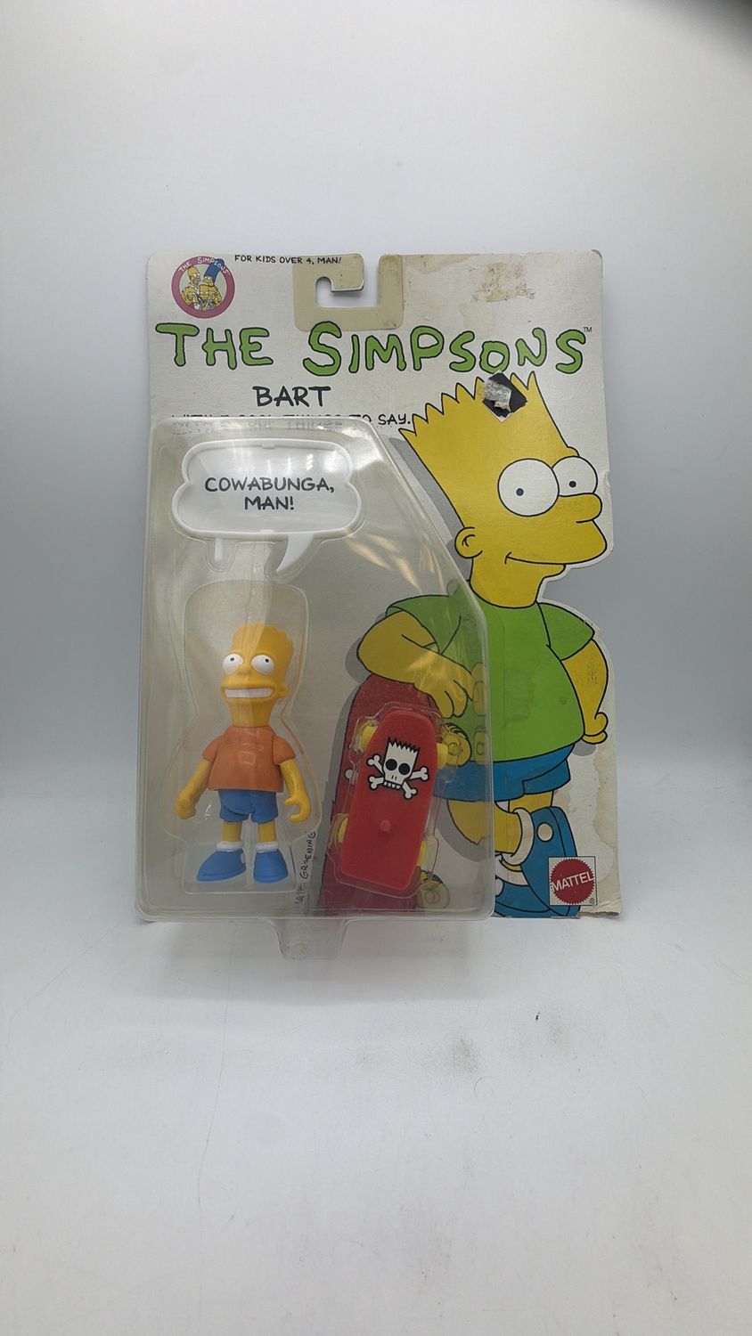 Vintage 1990 MATTEL The SIMPSONS BART SIMPSON Figure "COWABUNGA, MAN!"