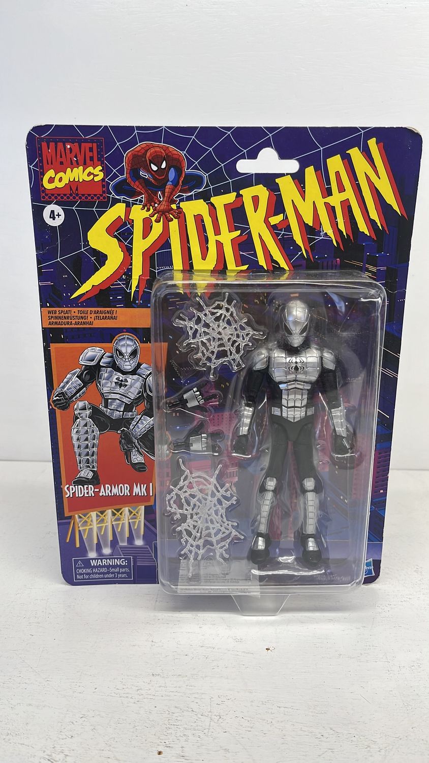 Hasbro Marvel Legends Spider-Man Retro Card Spider-Armor MK1 Figure 2022