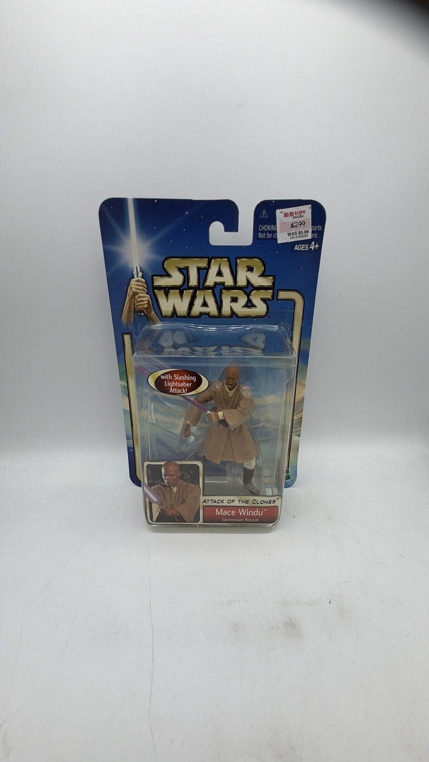 Hasbro Star Wars Figure Attack of the Clones Mace Windu Geonosian Rescue MOC Series 1