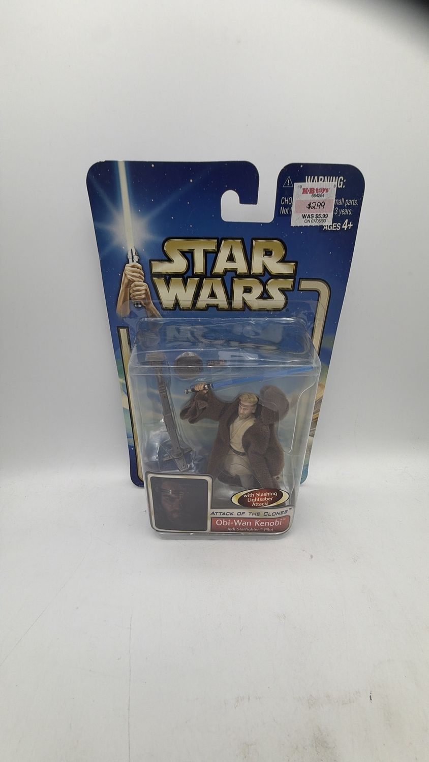 Hasbro Star Wars Figure Attack of the Clones Oni-Wan Kenobi Jedi Starfighter Pilot
