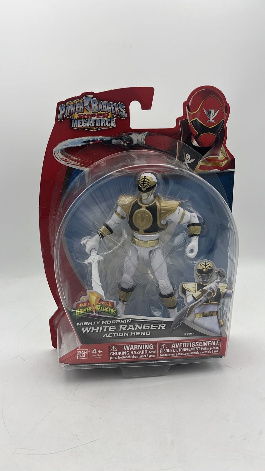 Bandai Power Rangers Super Megaforce Mighty Morphin White Ranger Figure 2014