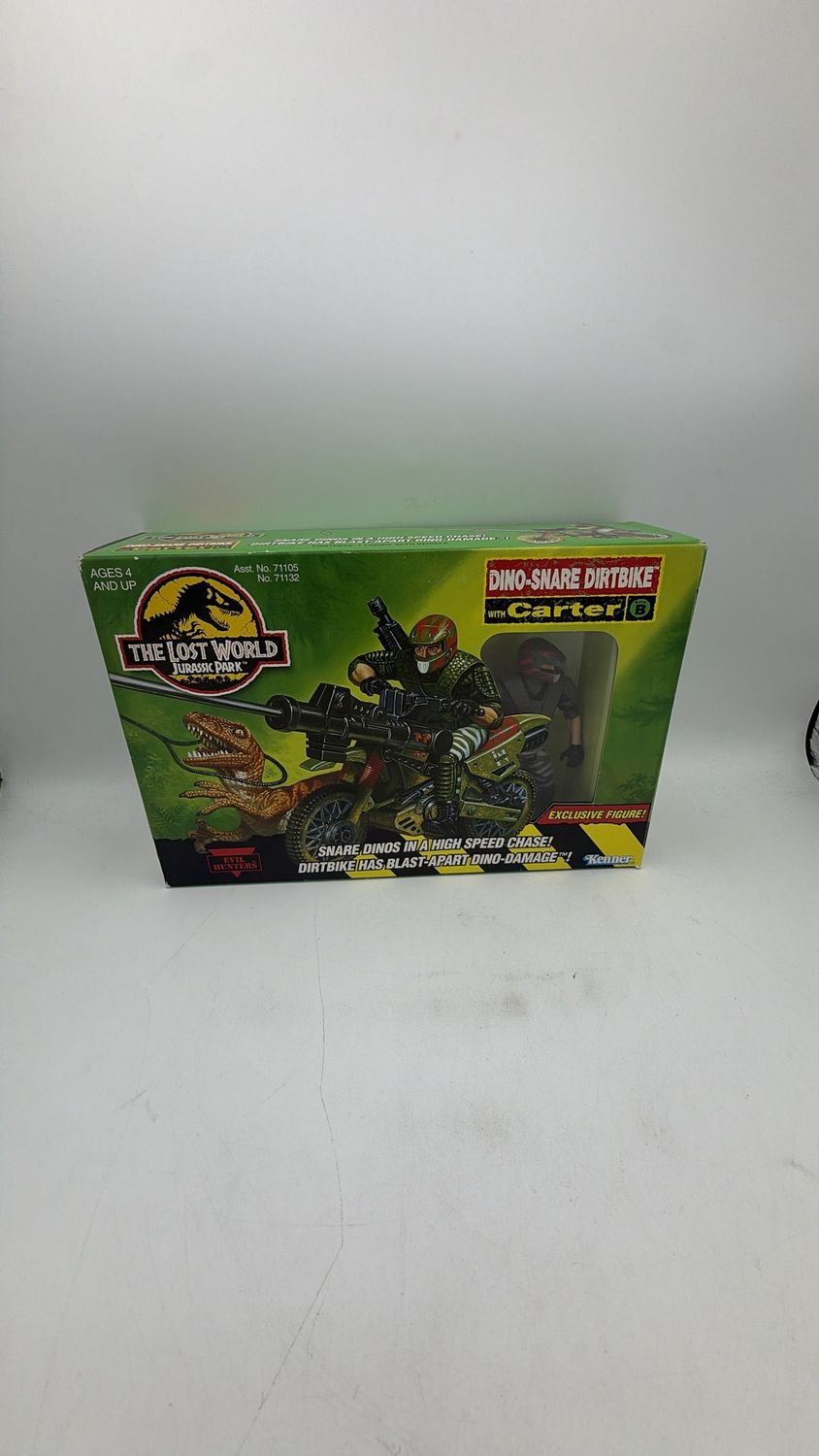 Kenner The Lost World Jurassic Park Dino-Snare Dirtbike with Carter (open box)