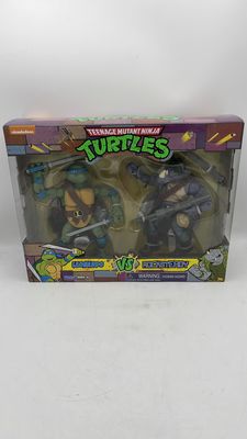 Playmates Teenage Mutant Ninja Turtles Leonardo vs. Rocksteady Figures 2021