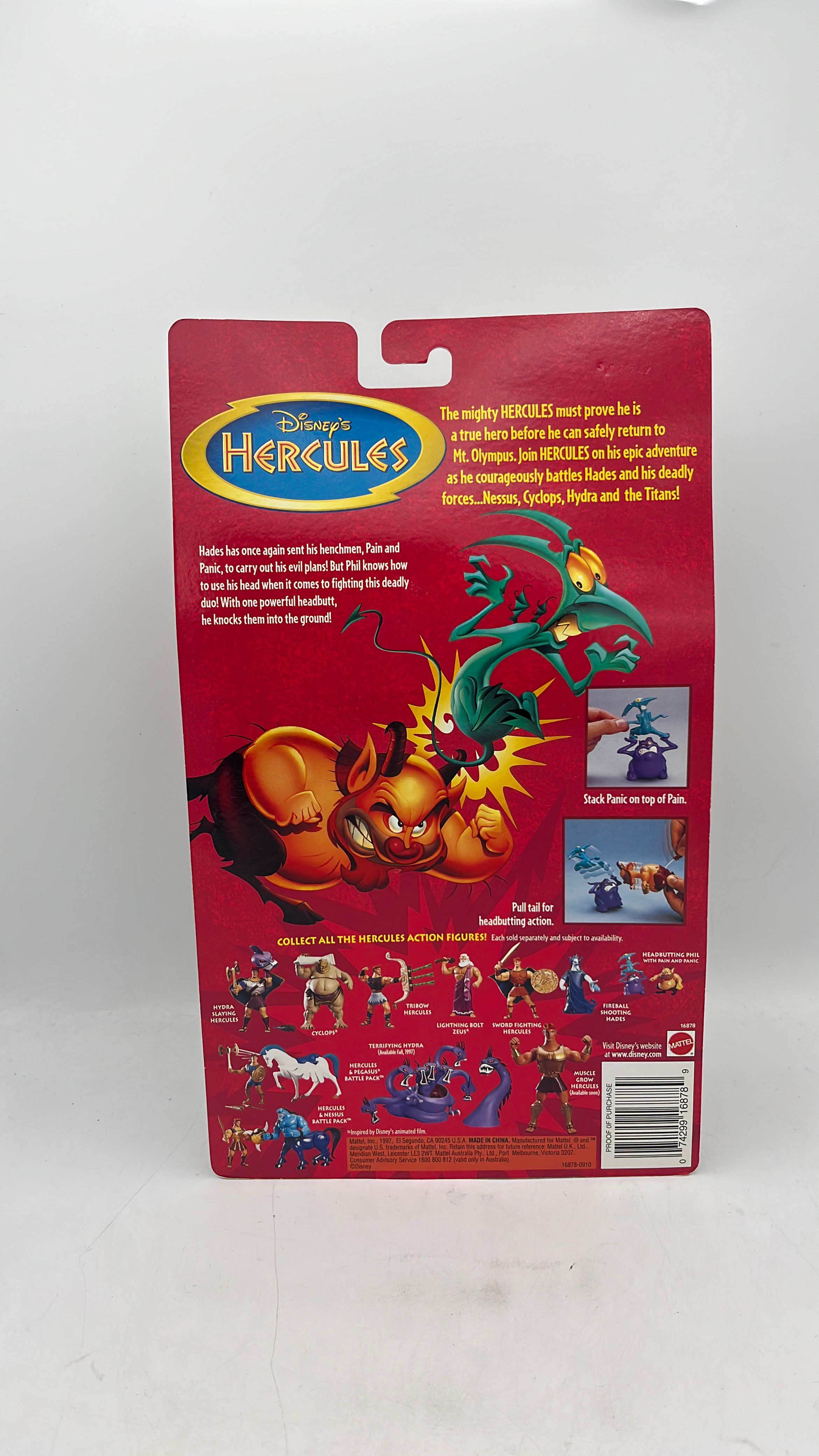 Mattel Hercules Head Butting Phil Figure 1997 view 3