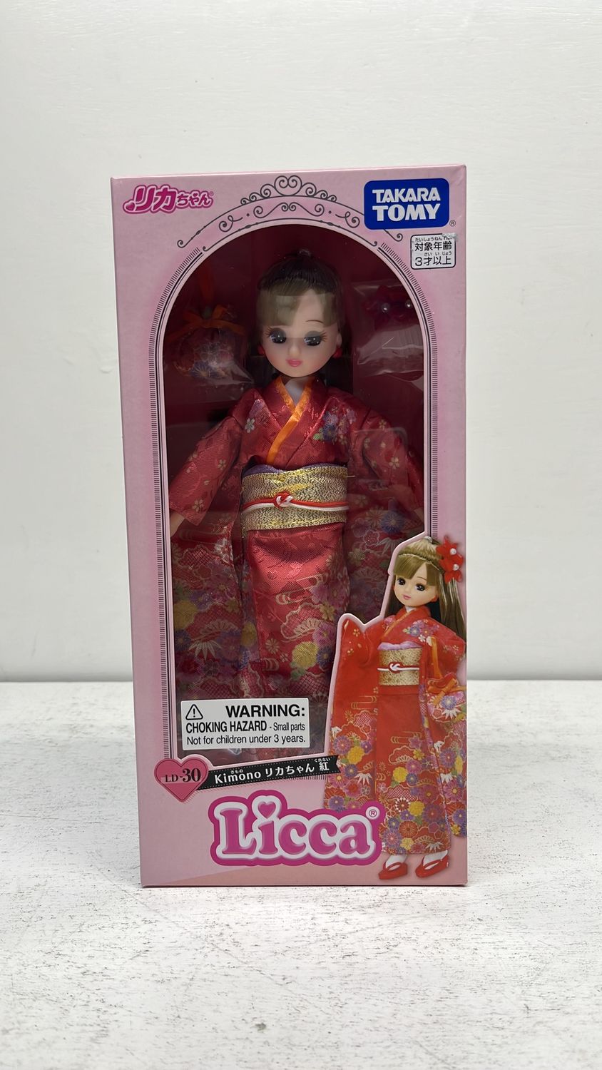 Takara Tomy Licca-Chan LD-30 Kimono Red Dress Up Fashion Doll