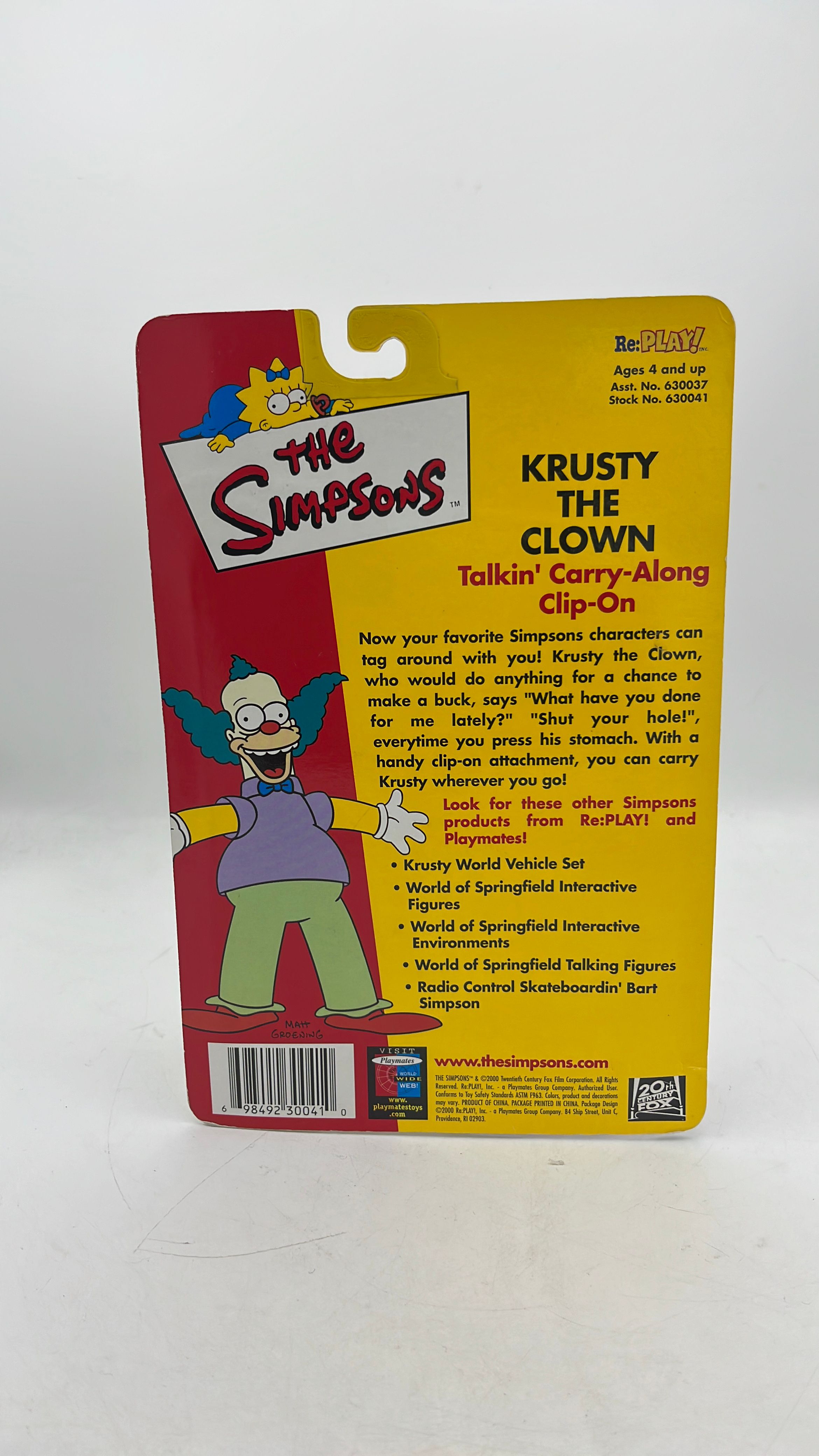 Playmates The Simpsons Talkin’ Krusty The Clown Figure 2000 view 3