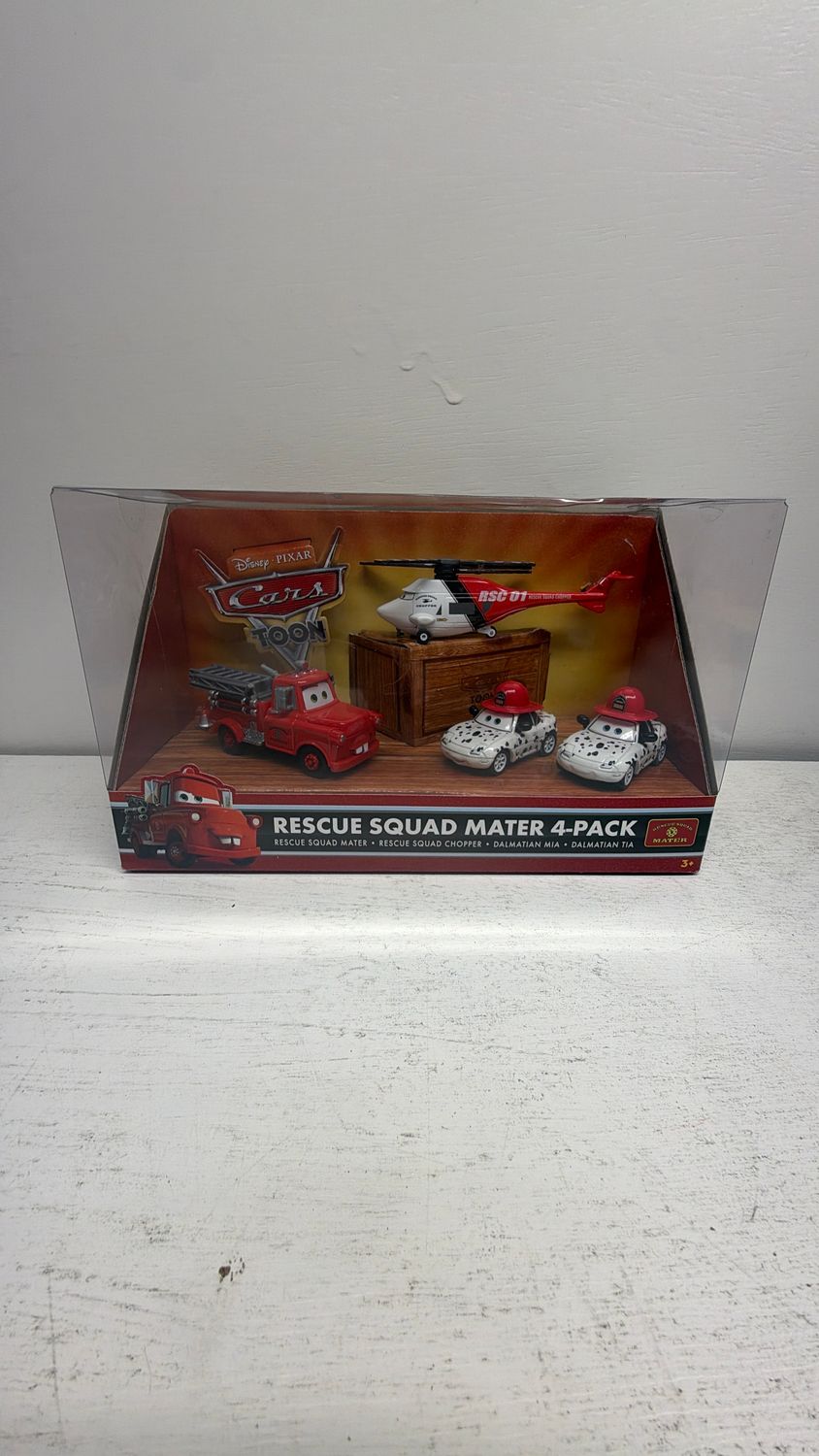 Mattel Disney Pixar Cars Toon Resque Squad Mater 4-Pack