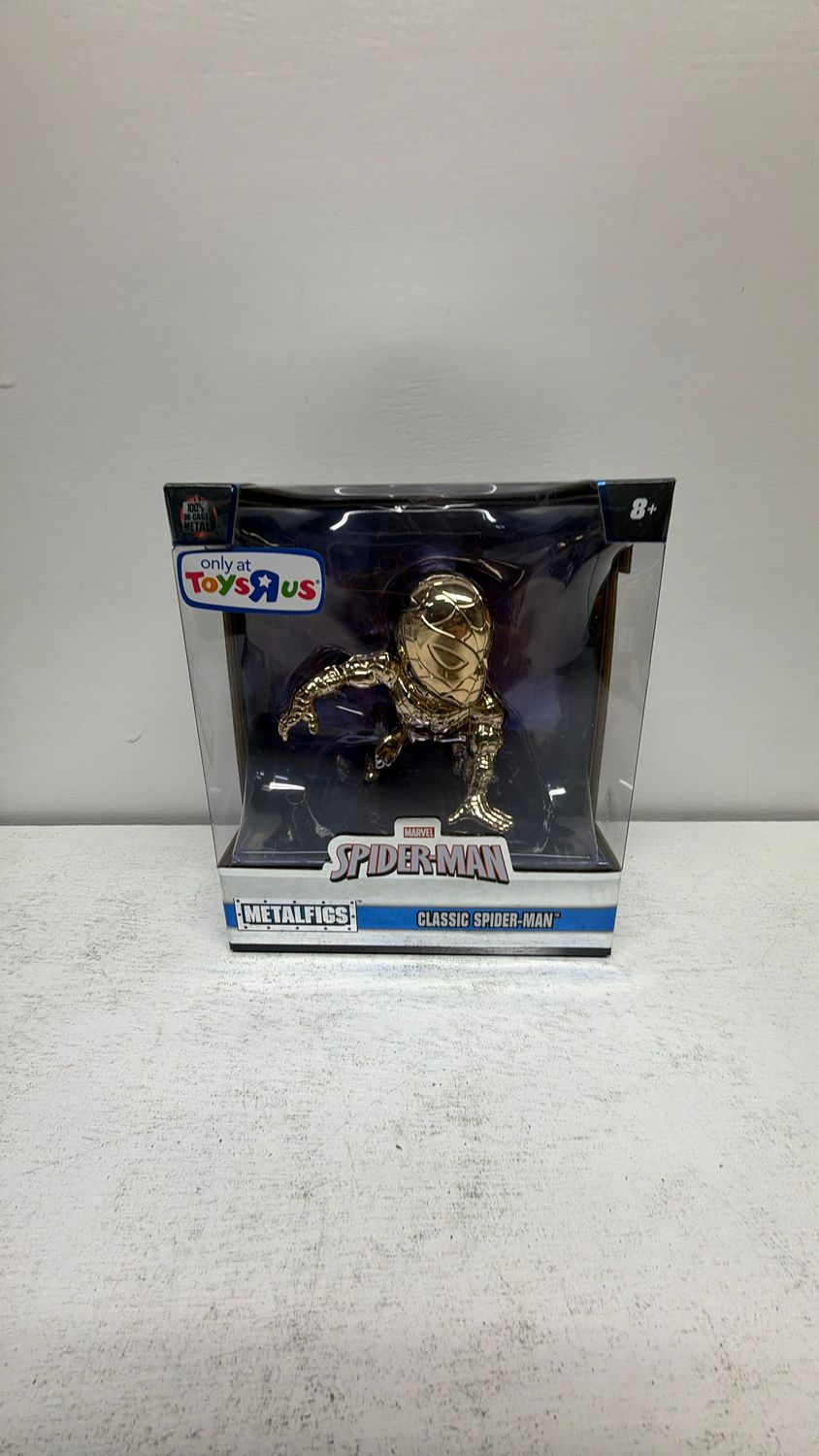 Jada METALFIGS Marvel Classic Spider-man Gold Chrome Edition SDCC Toys R Us Exclusive