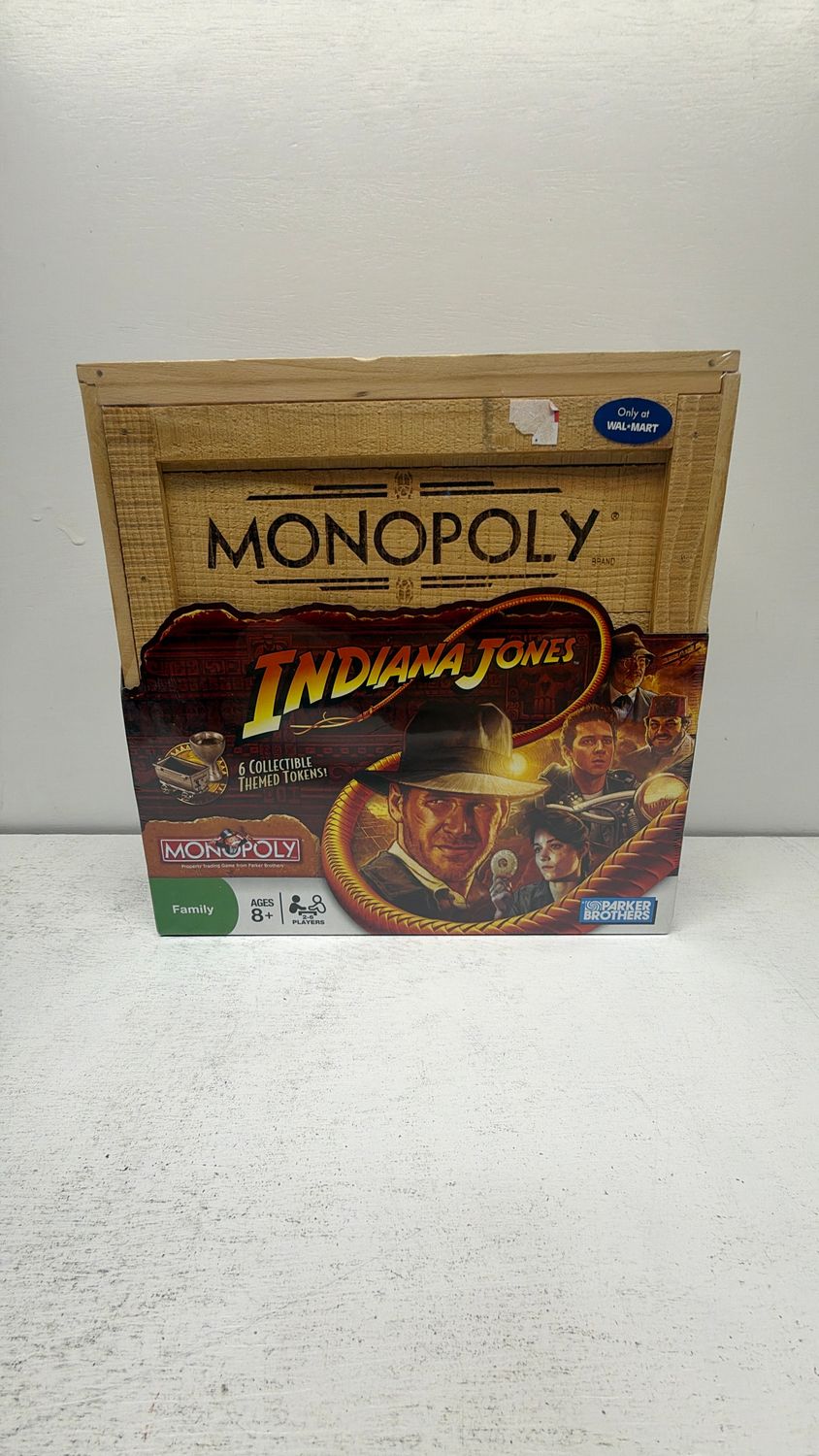 Hasbro Indiana Jones Monopoly (2008) Wooden Crate Box Sealed