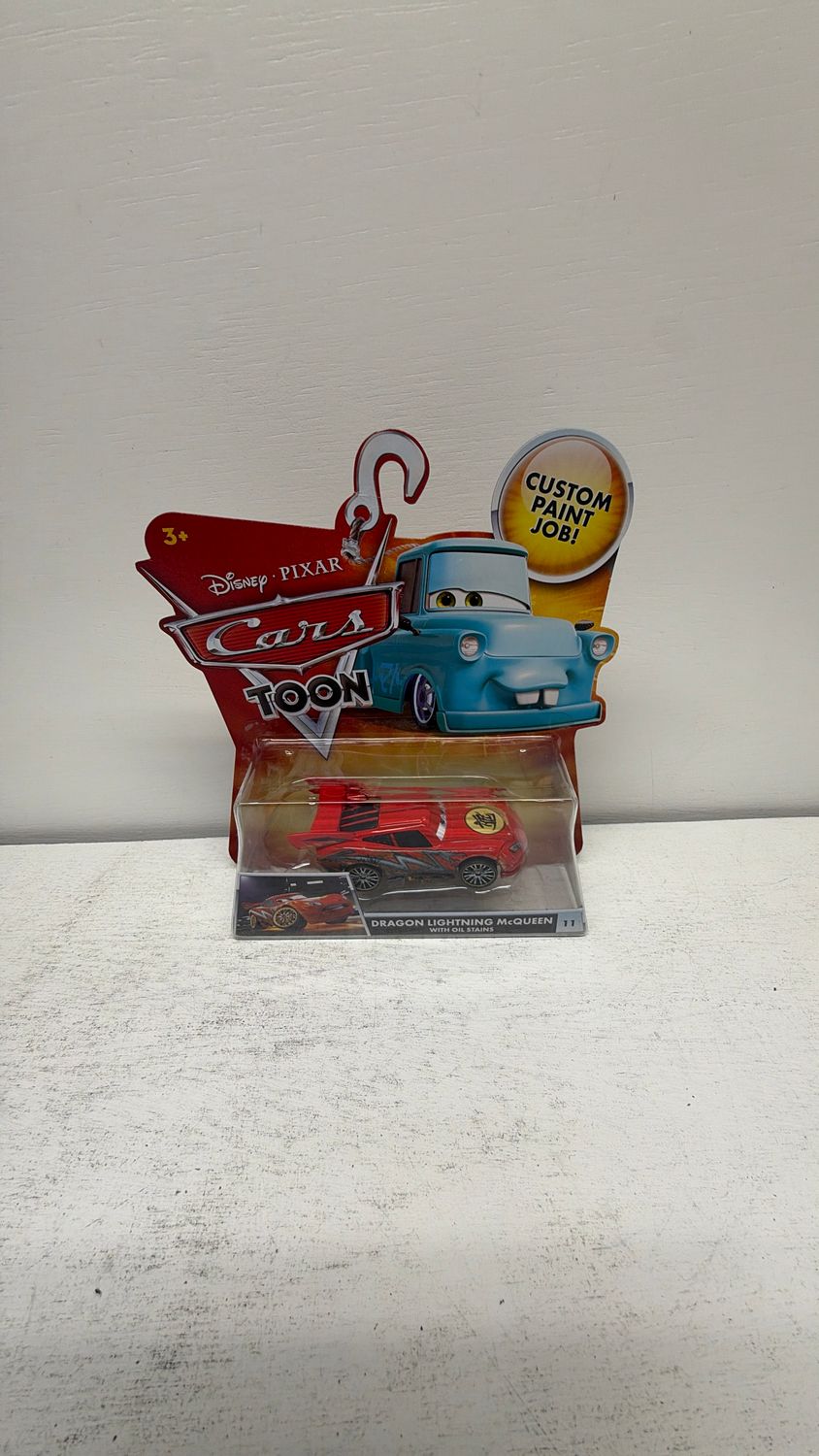 Mattel Disney Pixar Cars Toon Dragon Lightning McQueen with Oil Stains