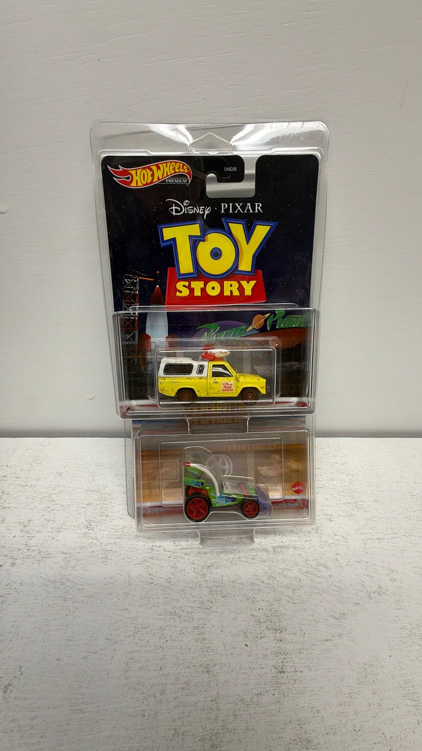 Mattel HotWheels Toy Story Pizza Planet Truck &amp; RC Car 2-Piece w/ Protectors