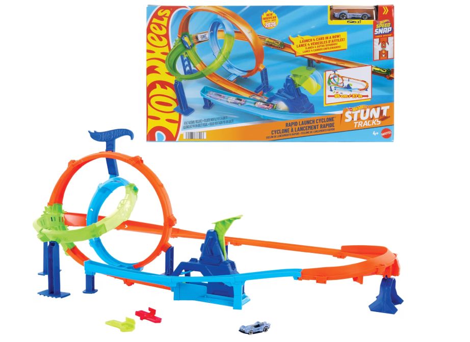 Mattel Hot Wheels Action Track Toy Stunt Track Spear and Crash 4+