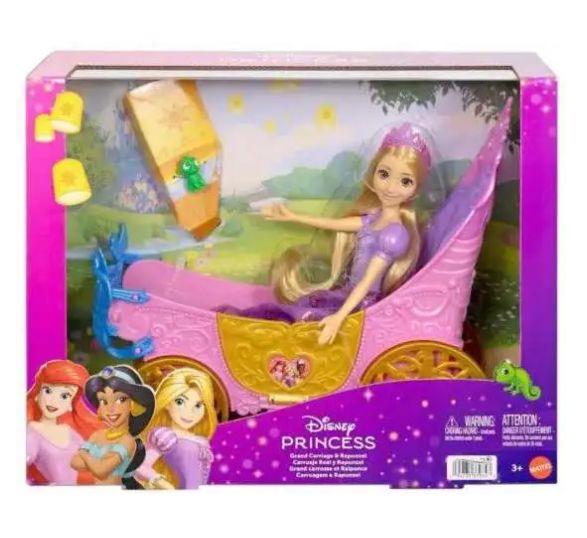 Mattel Disney Princess Tangled Grand Carriage &amp; Rapunzel 12-Inch Doll Playset