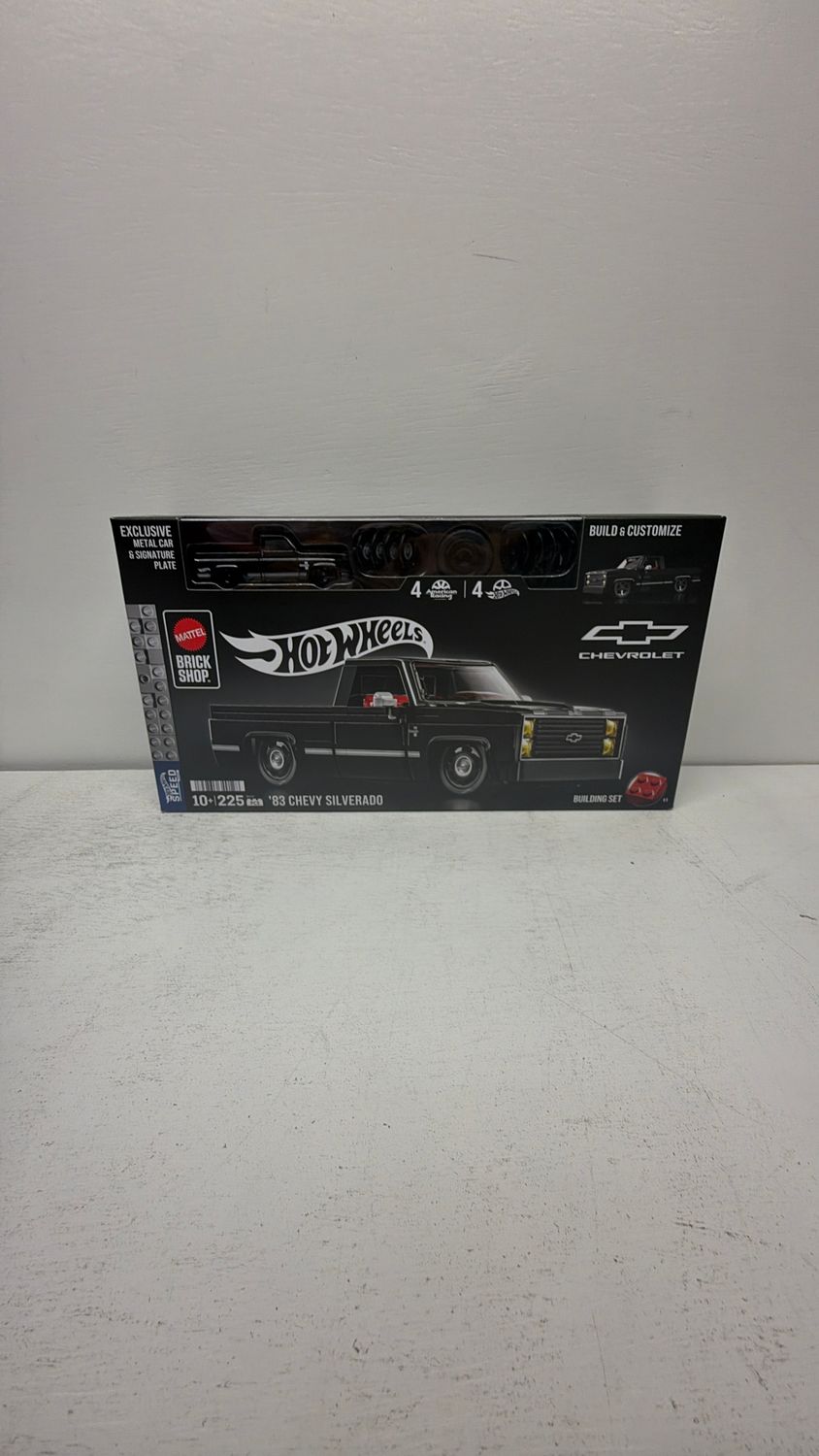 Mattel Brick Shop Hot Wheels Black ’83 Chevy Silverado Building Set