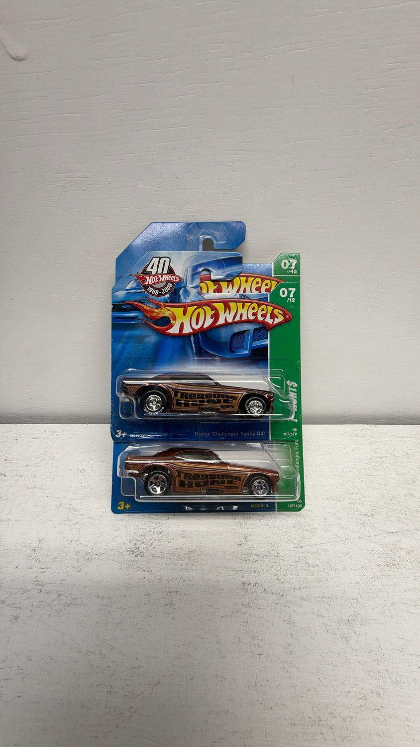 Mattel Hot Wheels Dodge Challenger Funny Car Treasure Hunt &amp; Super Short Card