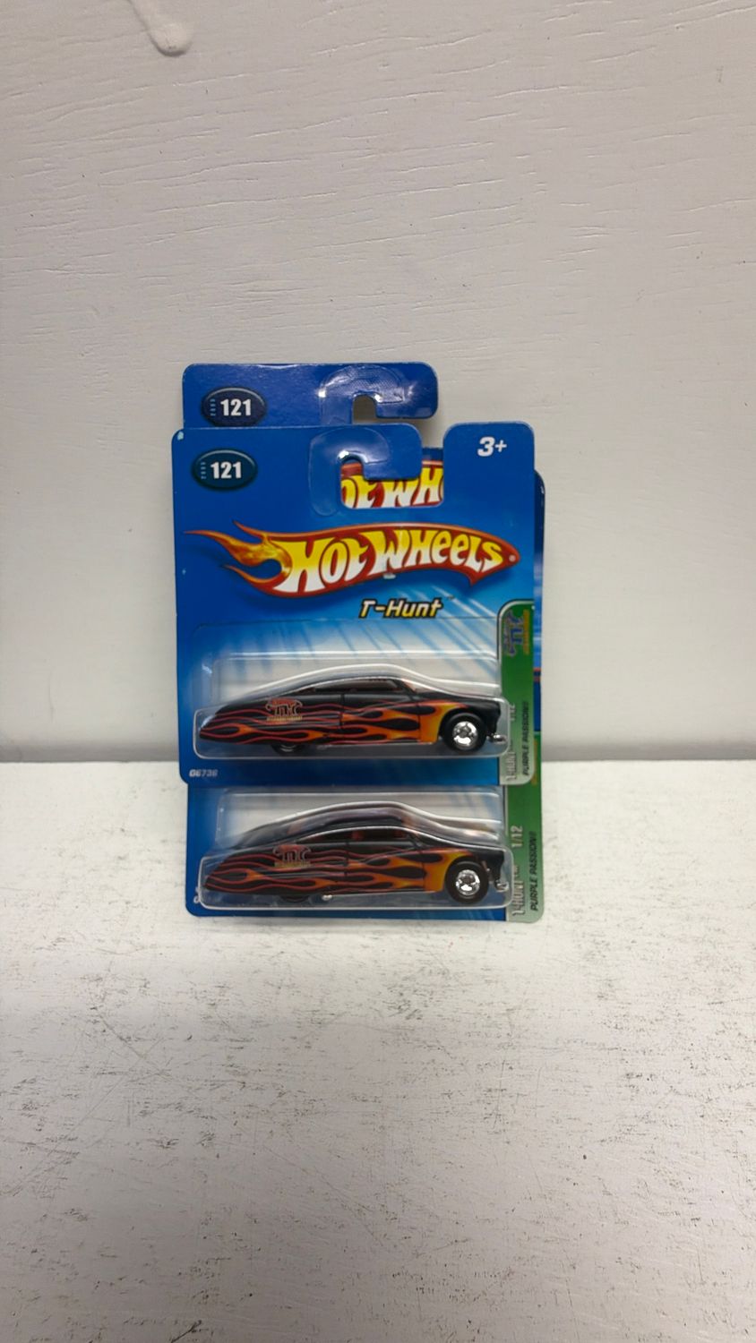 Mattel Hot Wheels Purple Passion Super Treasure Hunt Short Card &amp; Long Card