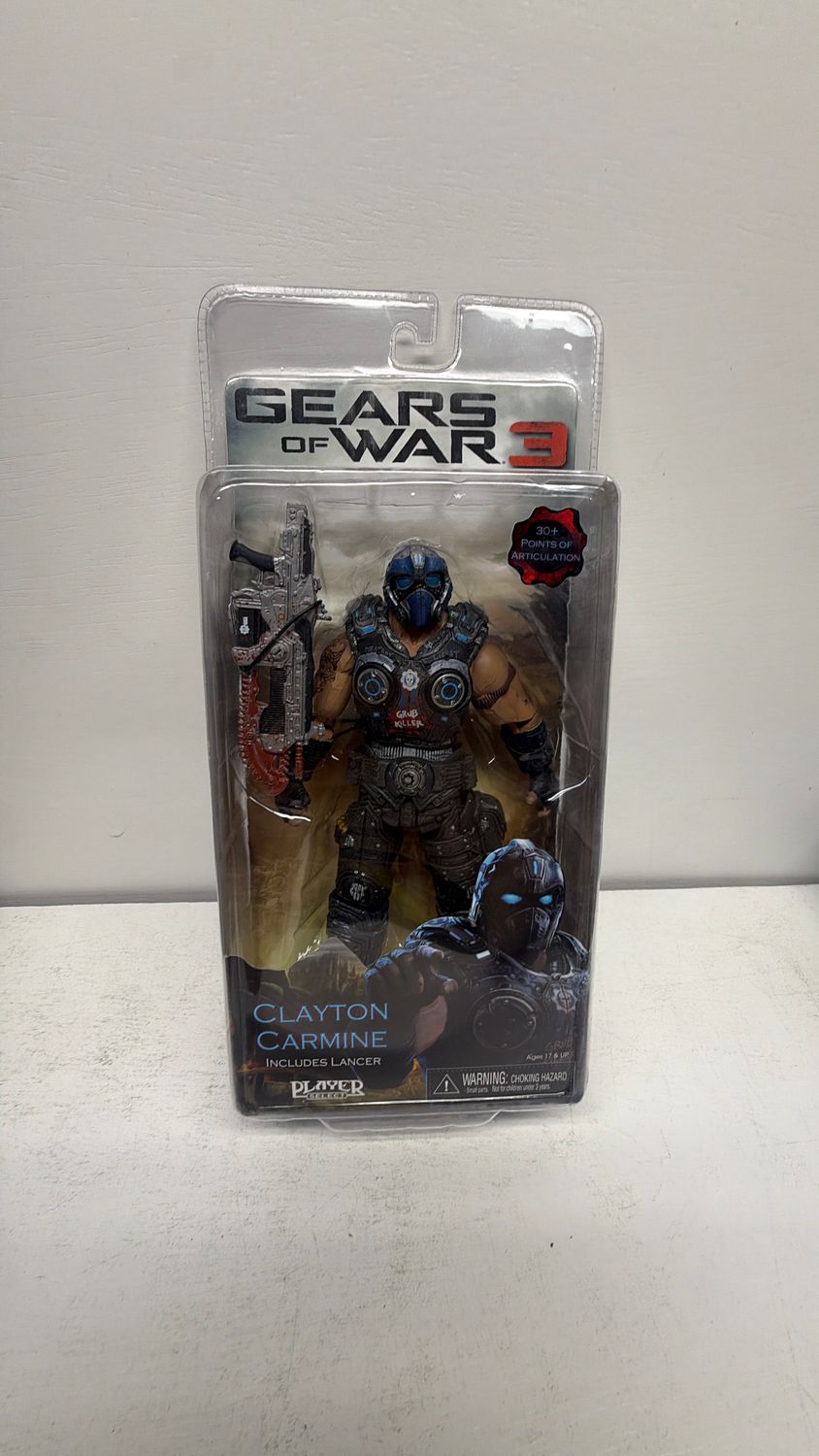 NECA Player Select Gears of War 3 Figure Clayton Carmine Includes Lancer