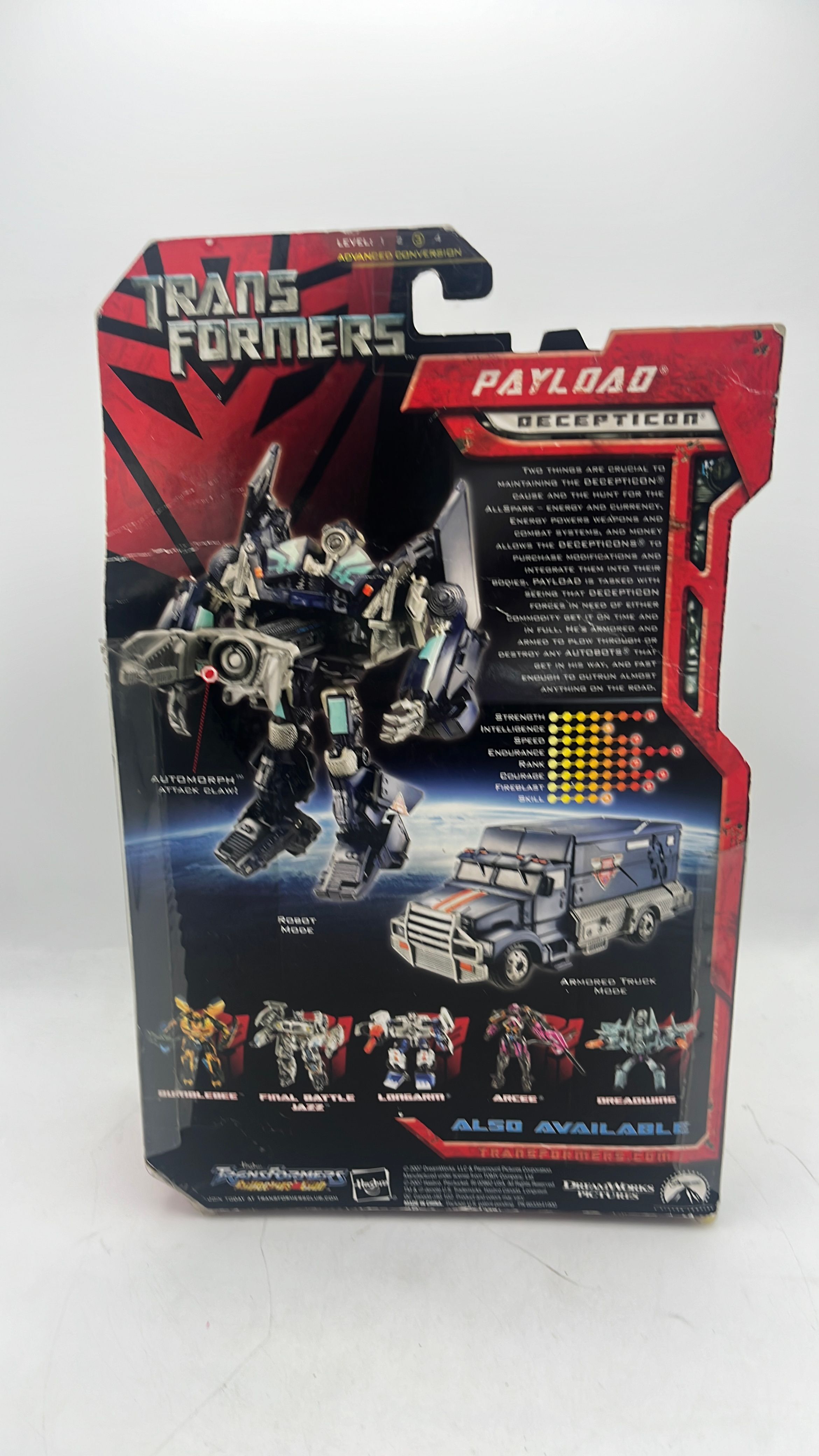 Hasbro Transformers Movie Payload Figure 2007 (yellowed bubble) view 3