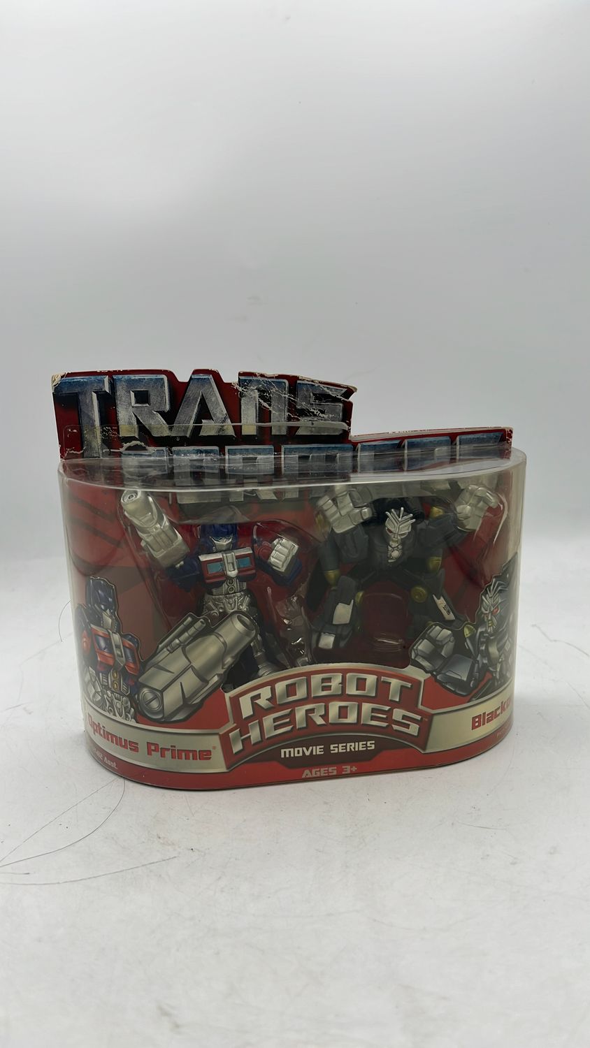 Hasbro Transformers Robot Heroes Movie Series Optimus Prime Vs. Blackout Figures 2007