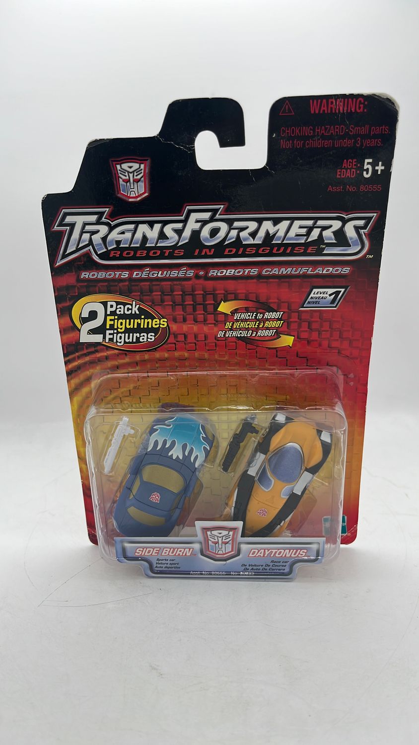 Hasbro Transformers Robots In Disguise Mini-Cons Side Burn &amp; Daytonus Figures 2001