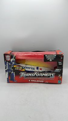 Hasbro Transformers Robots In Disguise Railspike Figure 2001 beat up box