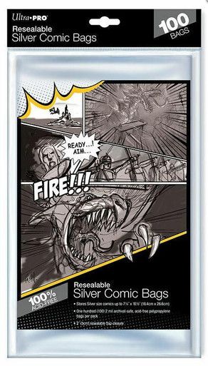 Ultra Pro Resealable Silver Comic Bags (100ct)