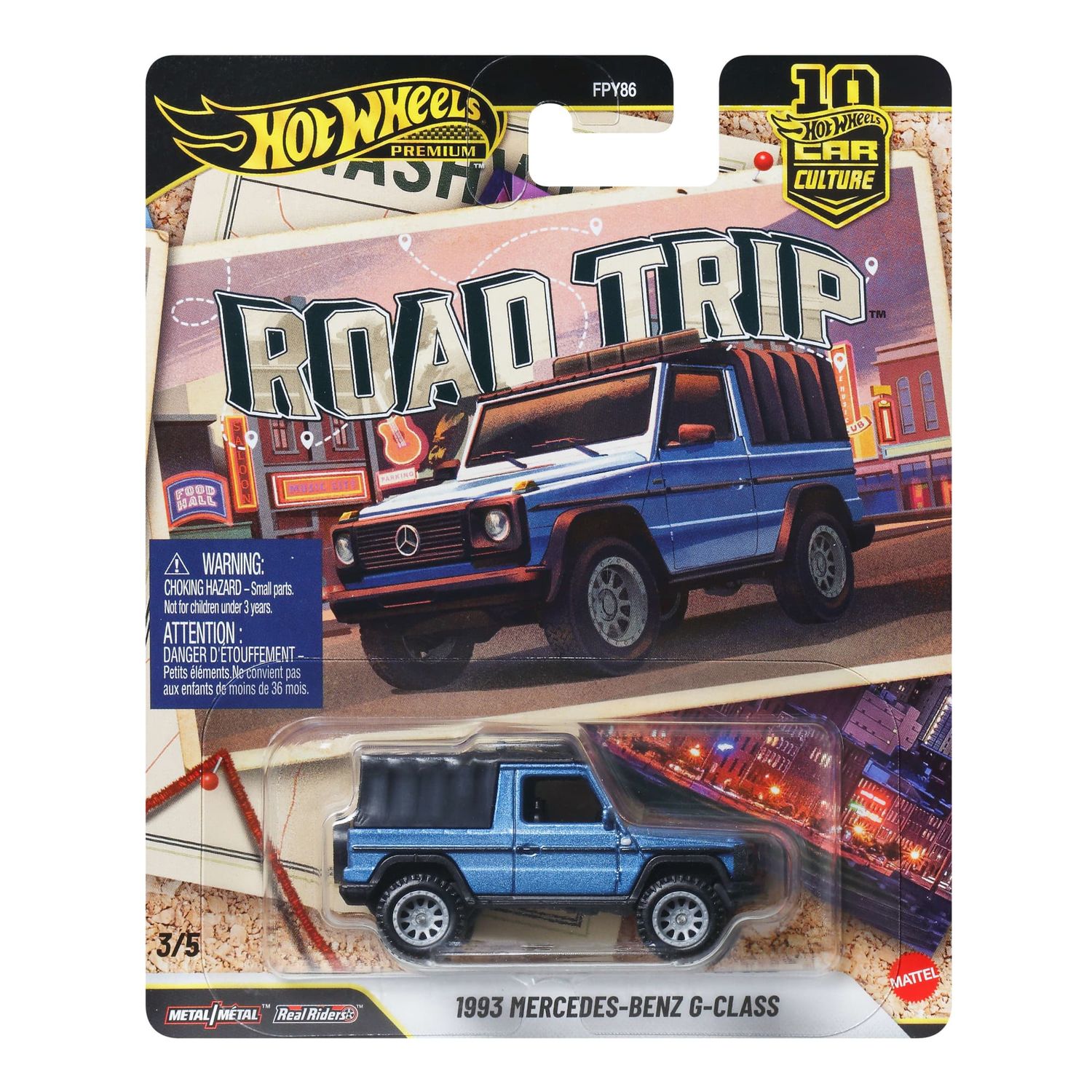 Hot Wheels Premium 2026 Car Culture Road Trip '93 Mercedes-Benz G-Class 3/5