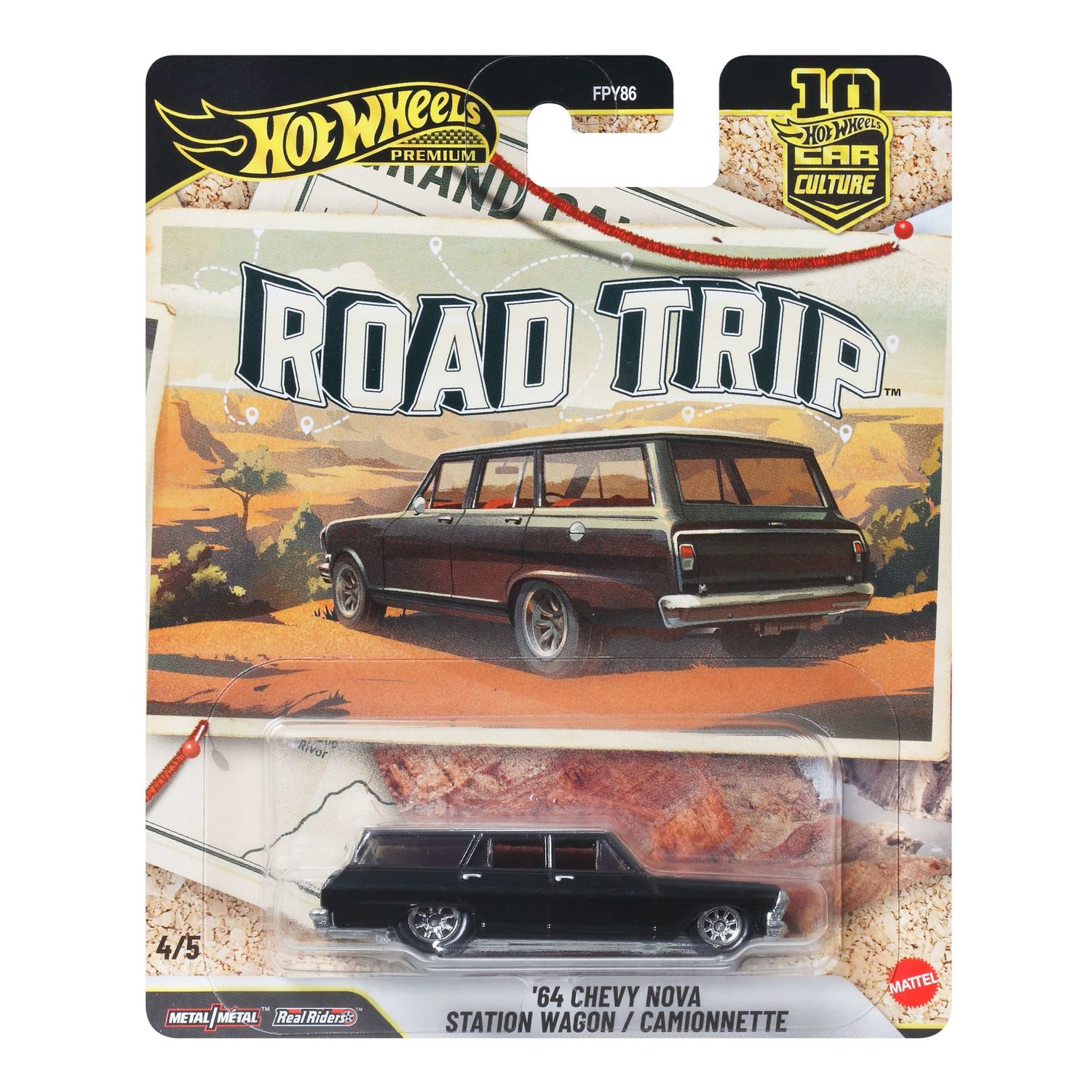Hot Wheels Premium 2026 Car Culture Road Trip '64 Chevy Nova Station Wagon 4/5