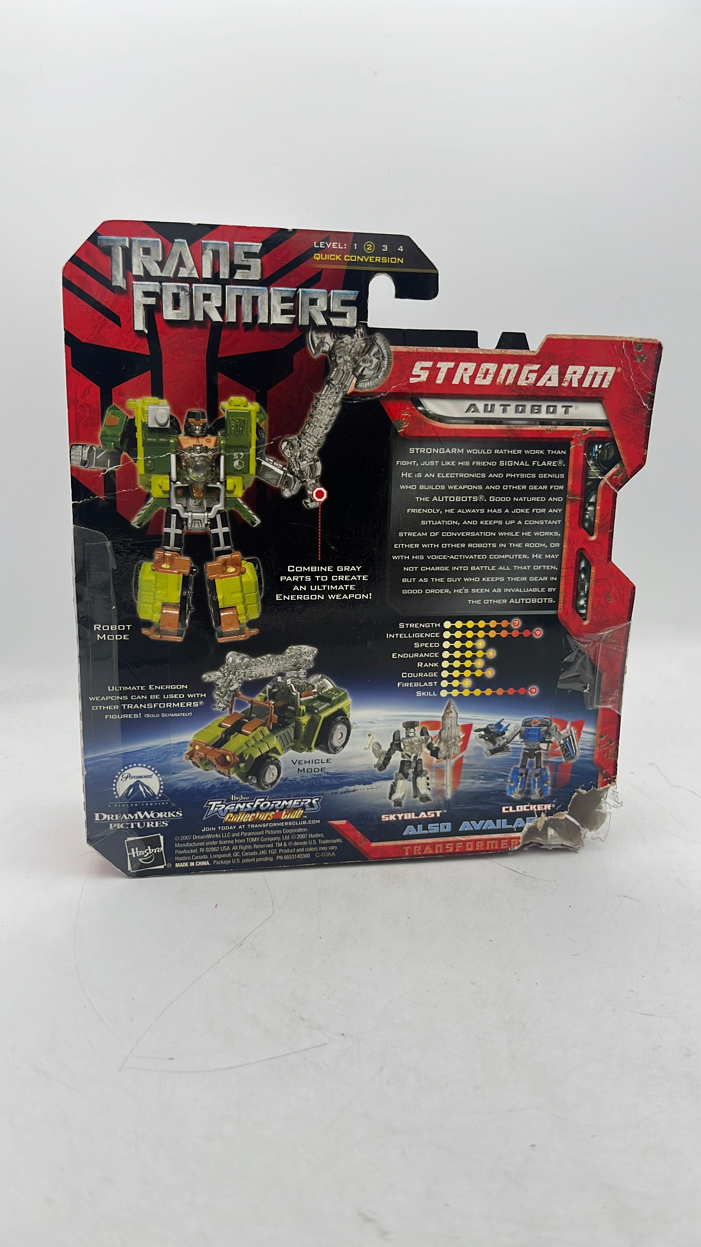 Hasbro Transformers Movie Strongarm Figure 2007 Worn Box view 4