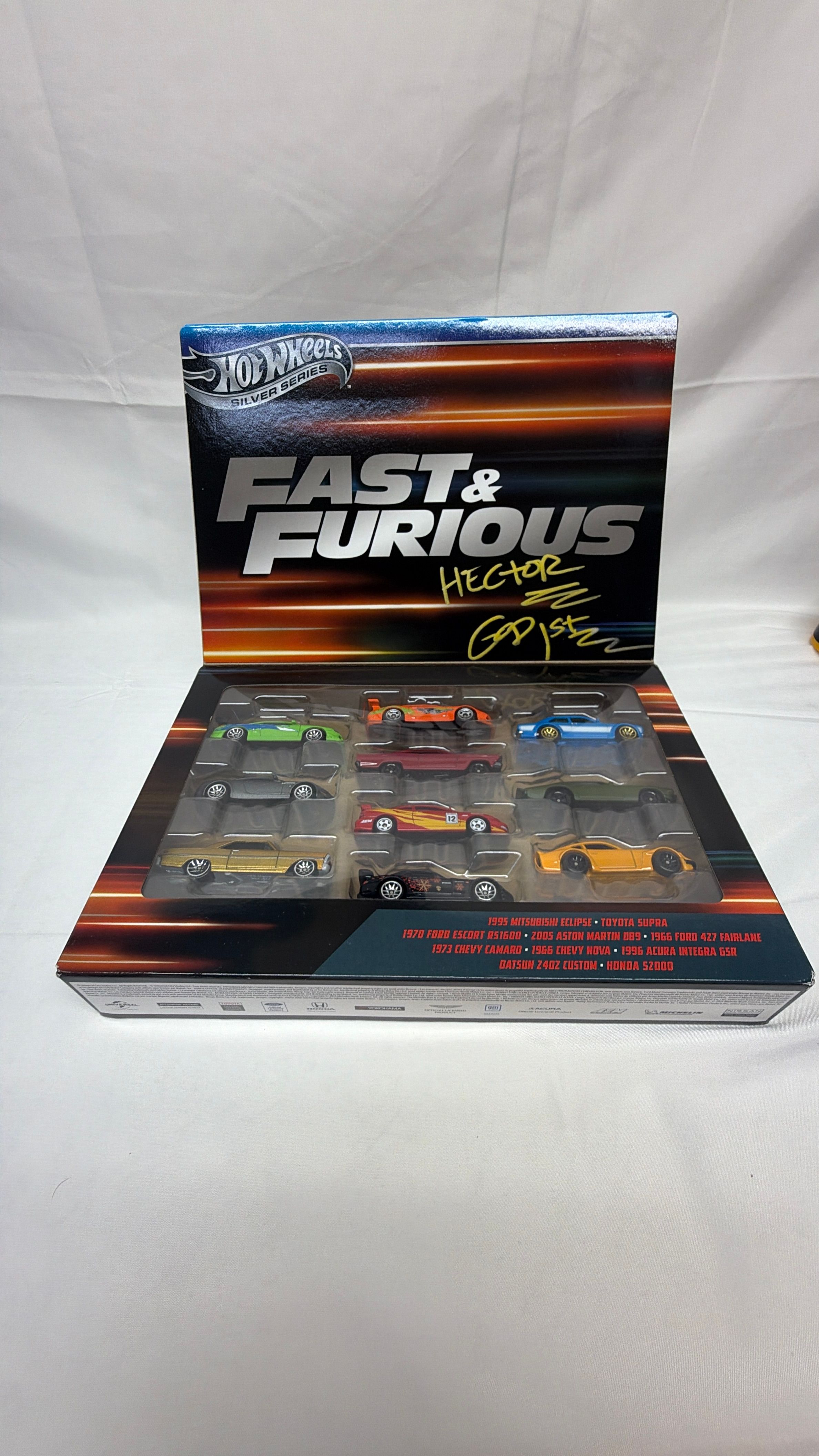 Mattel Hot Wheels Fast & Furious Silver Series 10 Car Gift Pack Toyota Supra (Signed by Hector from FnF) view 3