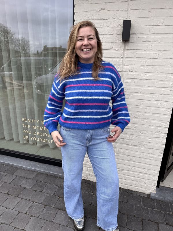 Blauwe Trui Strepen